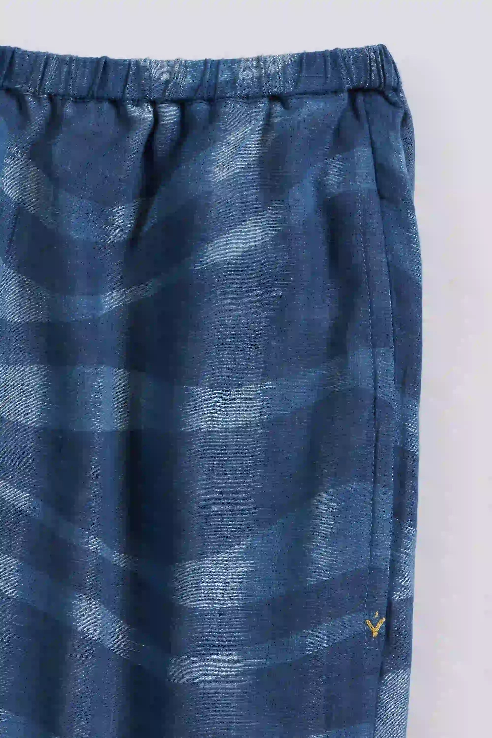 Indigo Weft Ikat Cotton Pant
