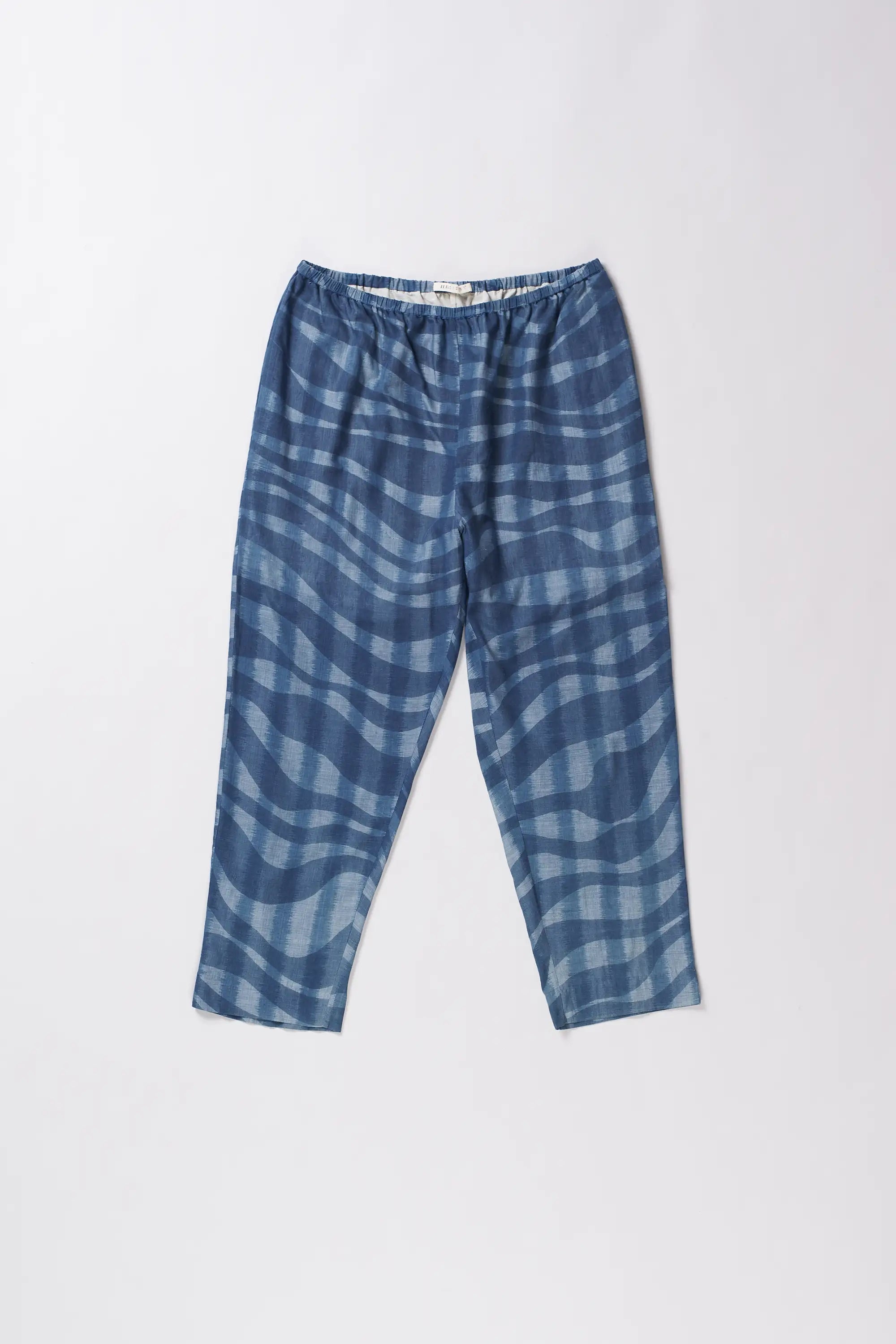 Indigo Weft Ikat Cotton Pant