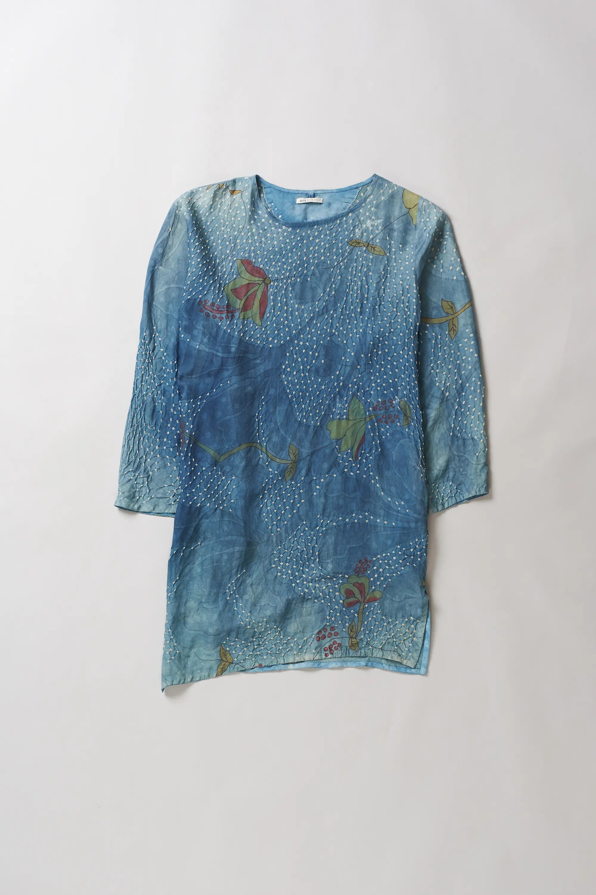 Organic Cotton Indigo Draped Shift Dress