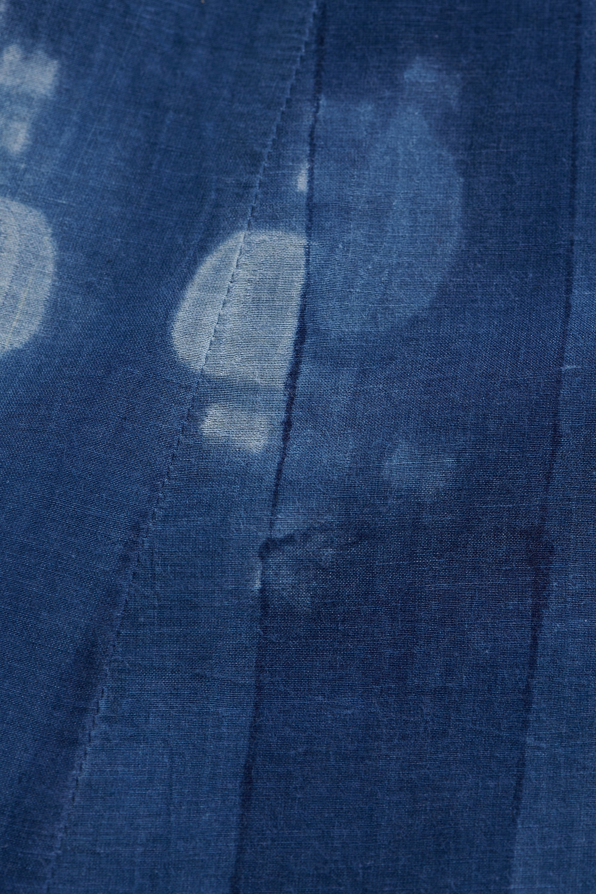 INDIGO BLOCK PRINTED AND SHIBORI COTTON SILK DRESS