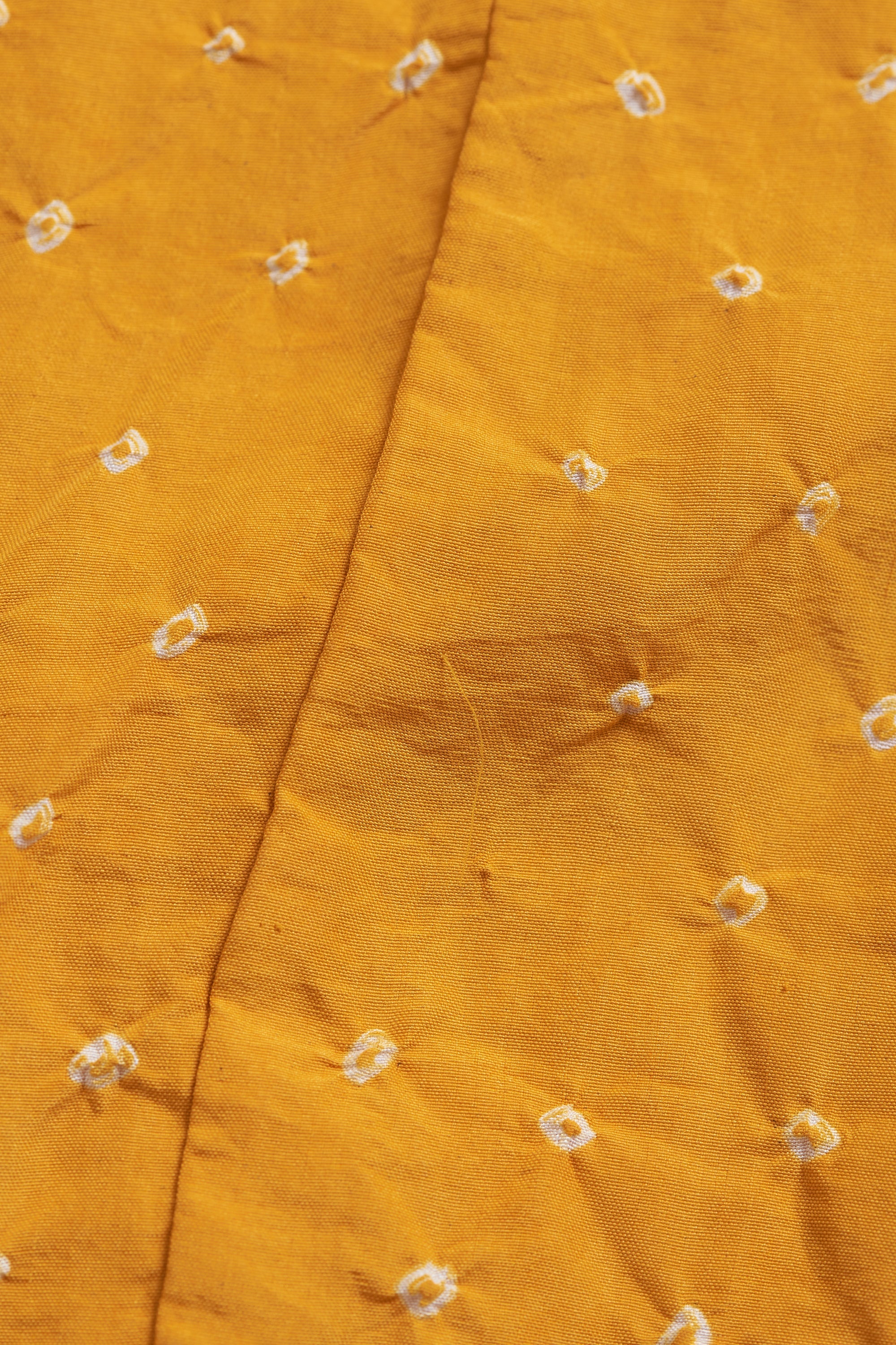 MANGO YELLOW SILK BANDHANI SHIRT