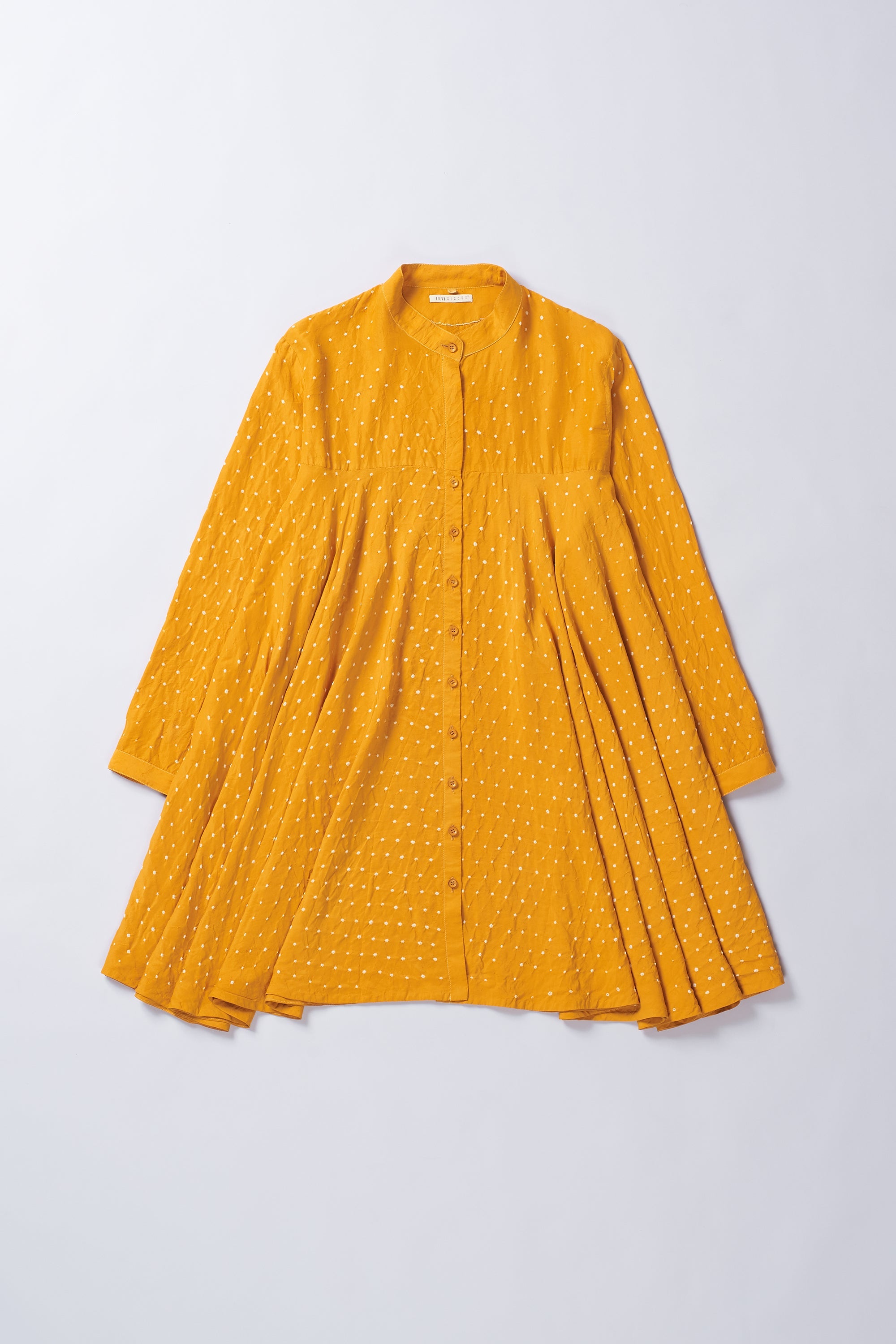 MANGO YELLOW SILK WOMEN DRESS WITH BANDHANI