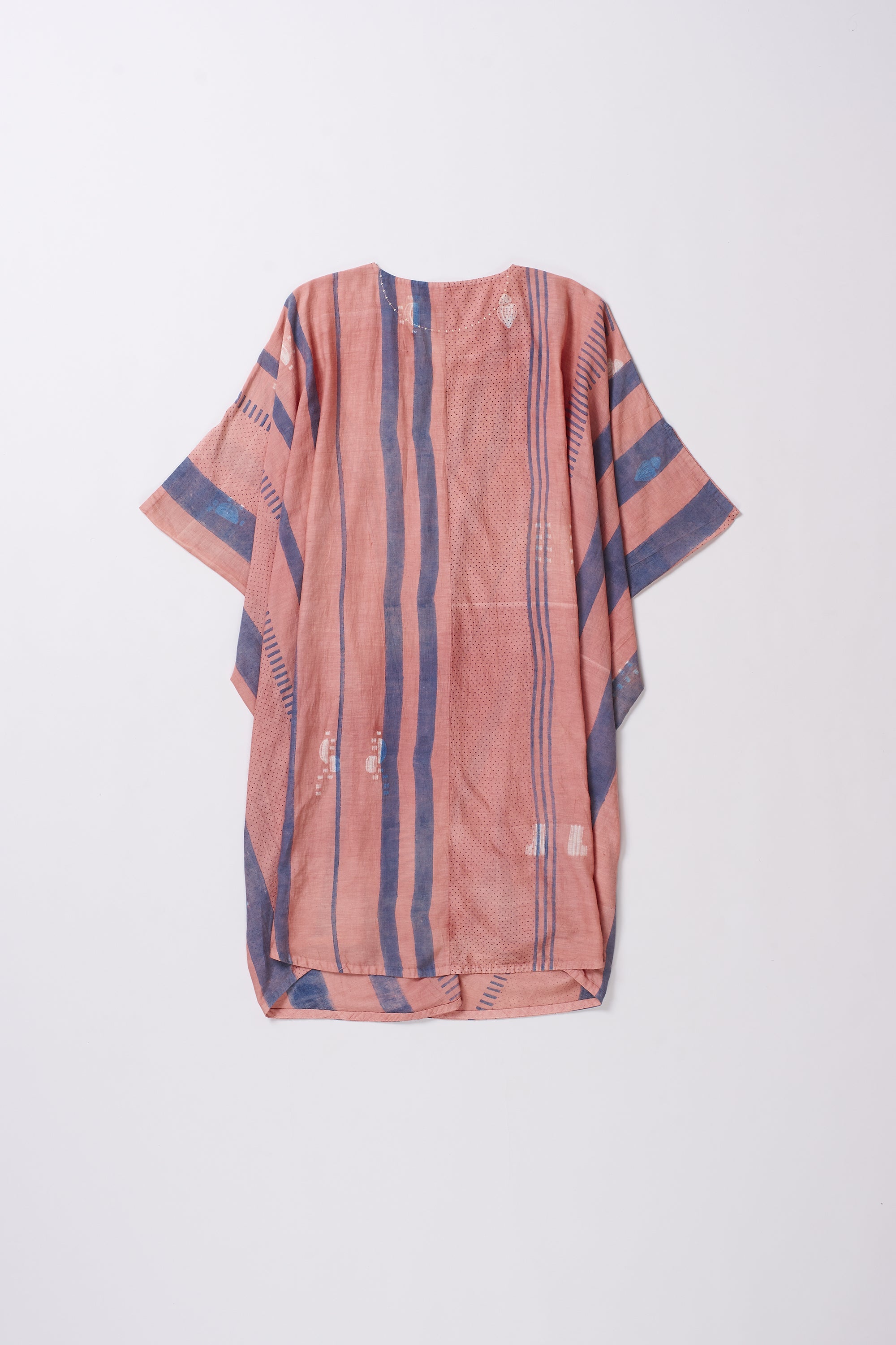 CHALK PINK COTTON SHIBORI WOMEN DRESS