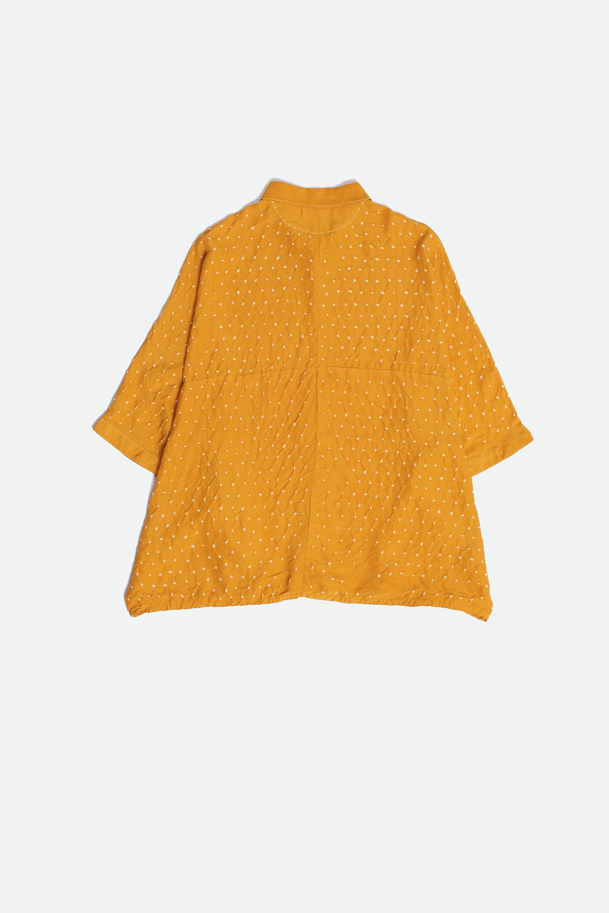 MANGO YELLOW SILK BANDHANI SHIRT