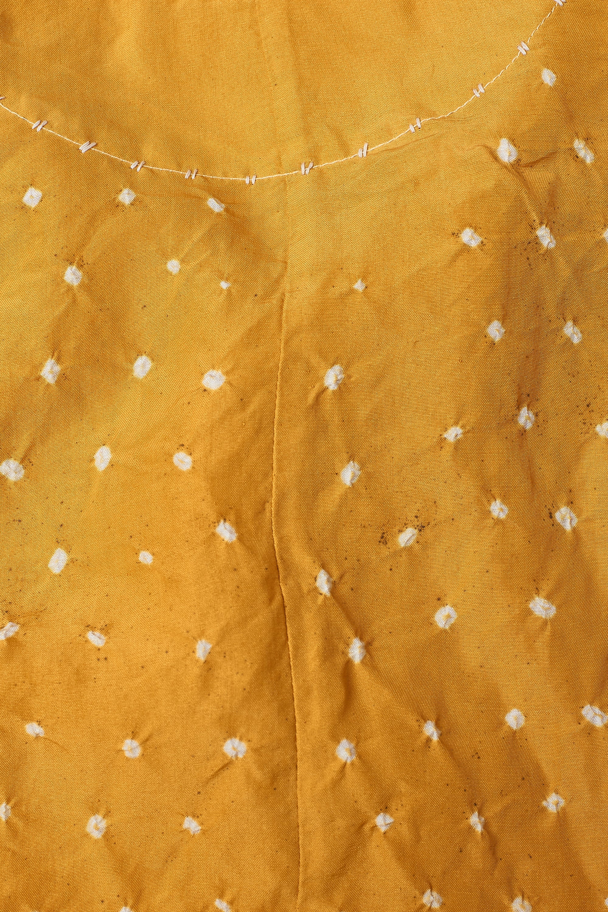 MANGO YELLOW SILK BANDHANI SHIRT