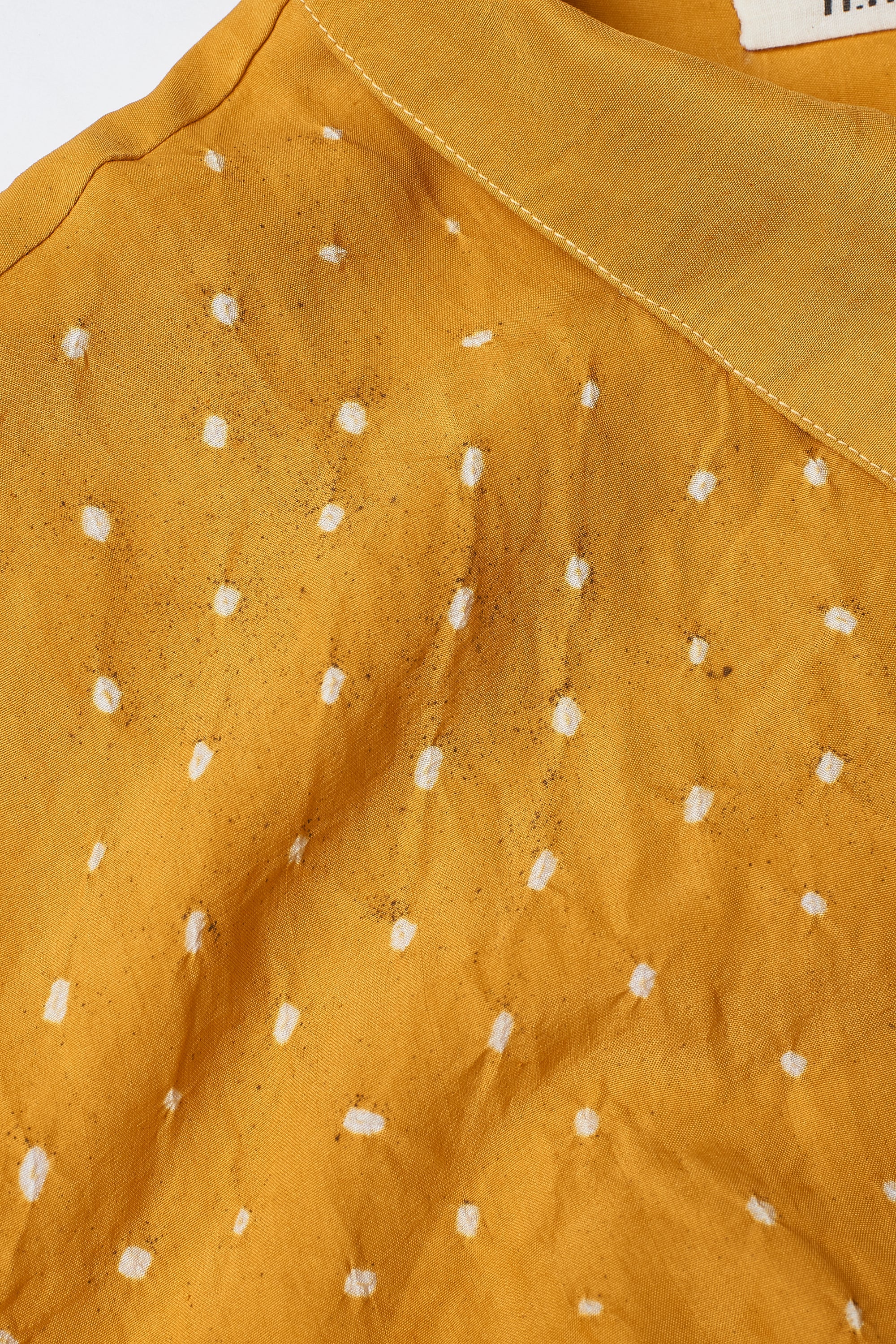 MANGO YELLOW SILK BANDHANI SHIRT