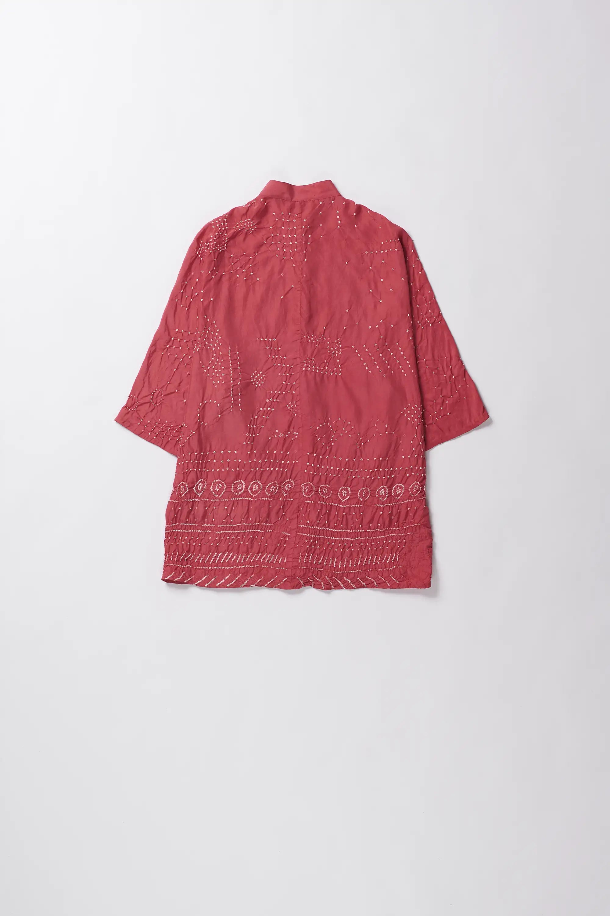 Fuschia Pink Silk Bandhani Unisex Shirt