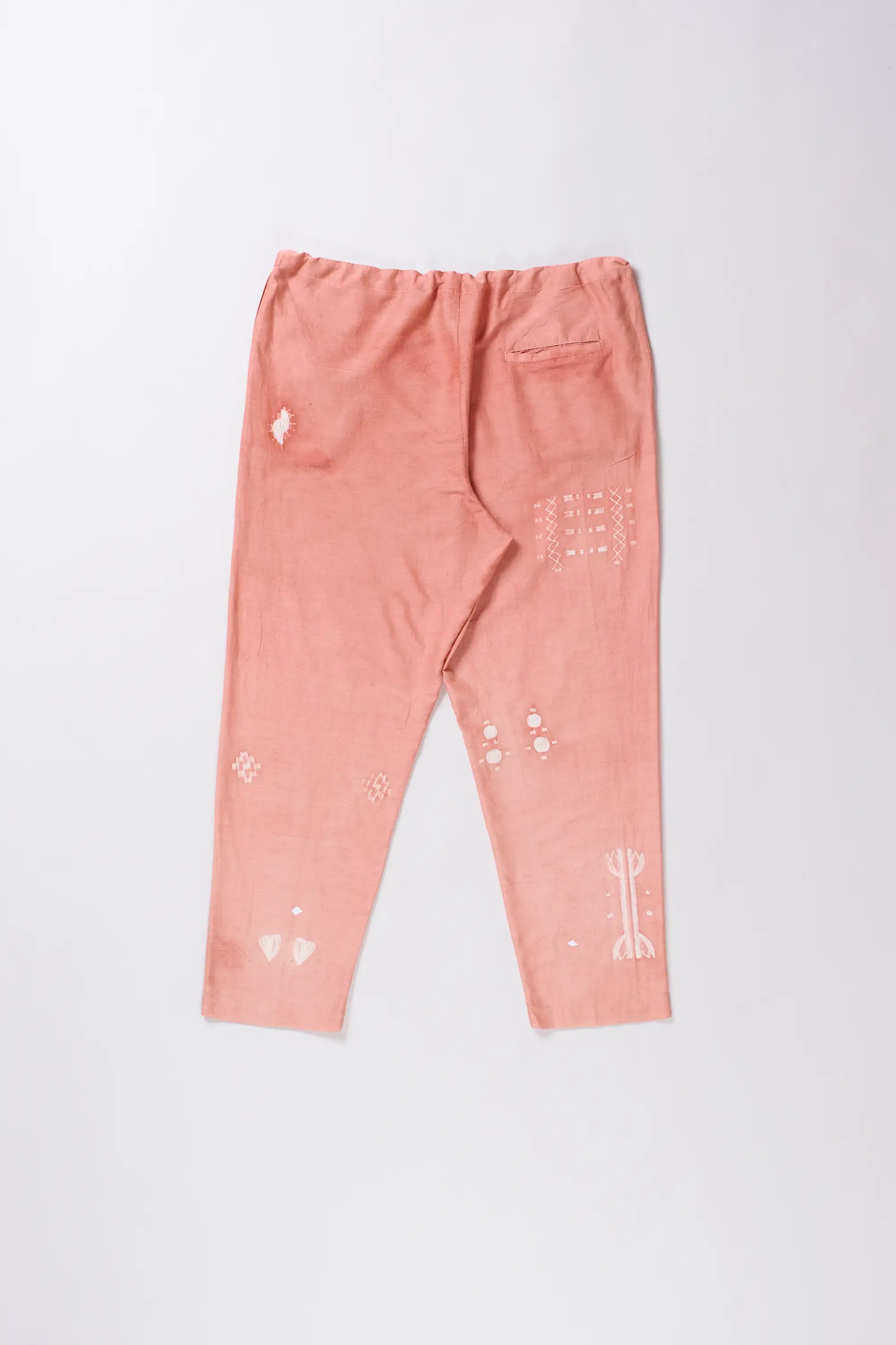 Chalk Pink Silk Cotton Blend Shibori Pant