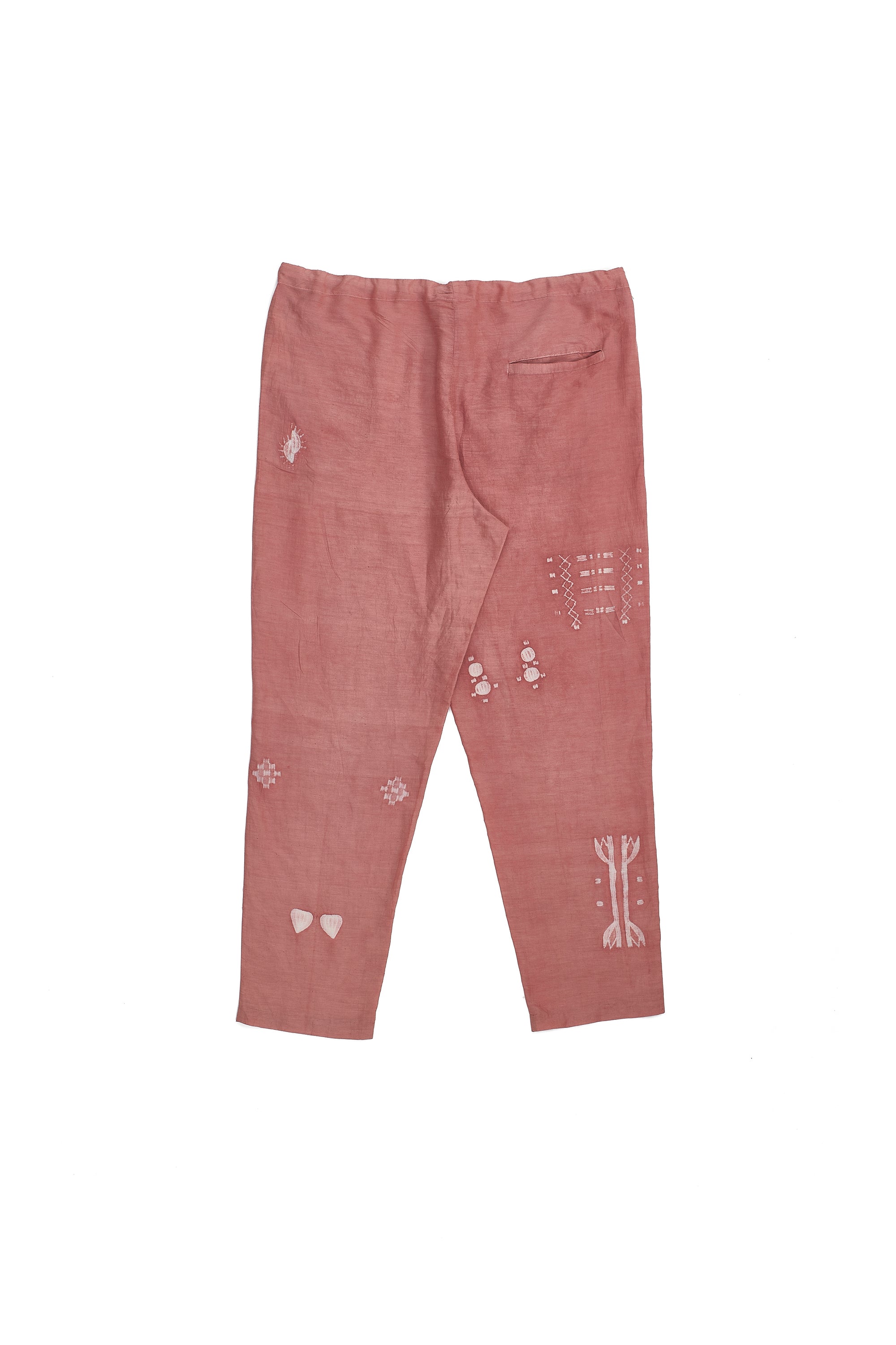 Chalk Pink Cotton Silk Blend Shibori Pant