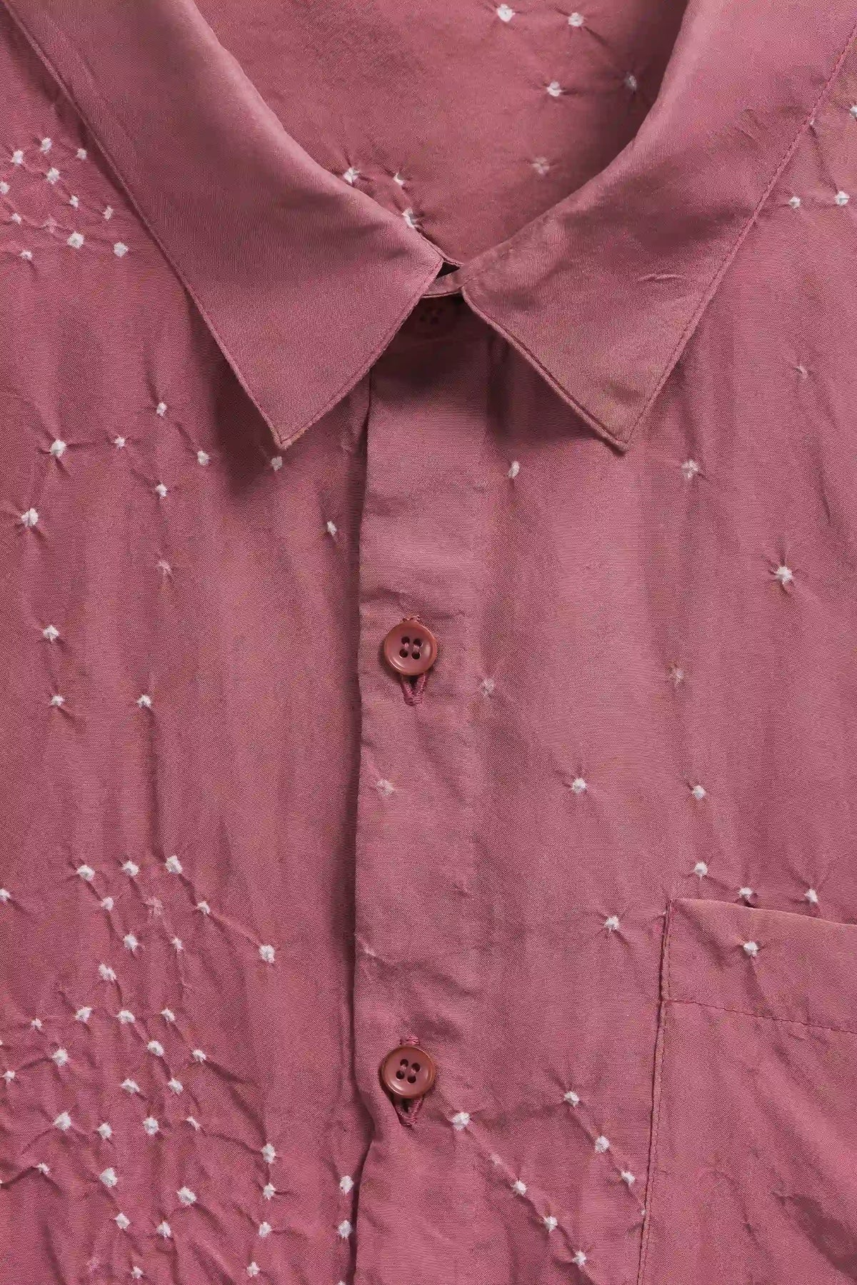 Fuschia Pink Silk Bandhani Unisex Shirt