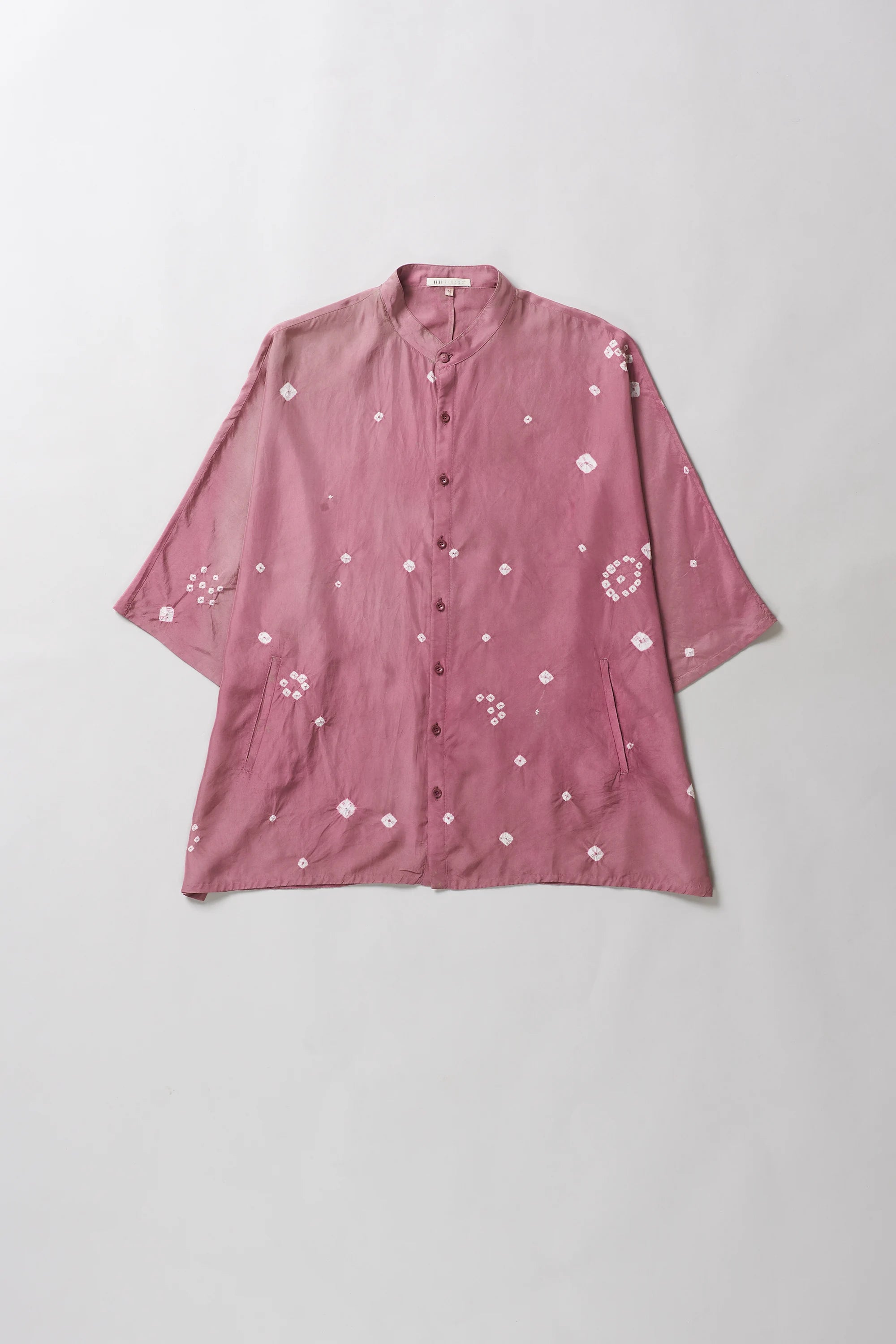 Relaxed Fit Bandhani Shirt In Fuschia Pink