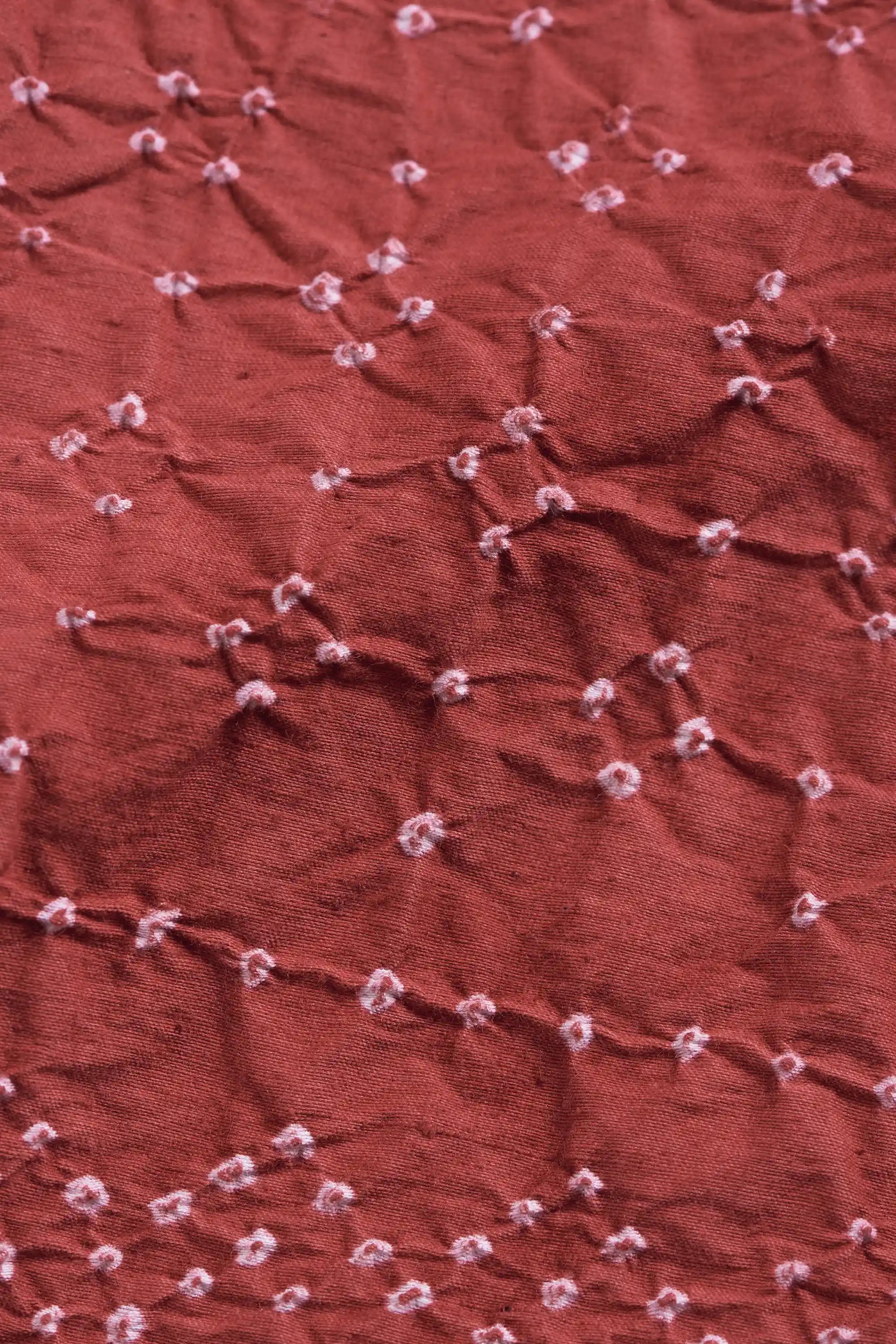 Red Bandhani Dots Dress