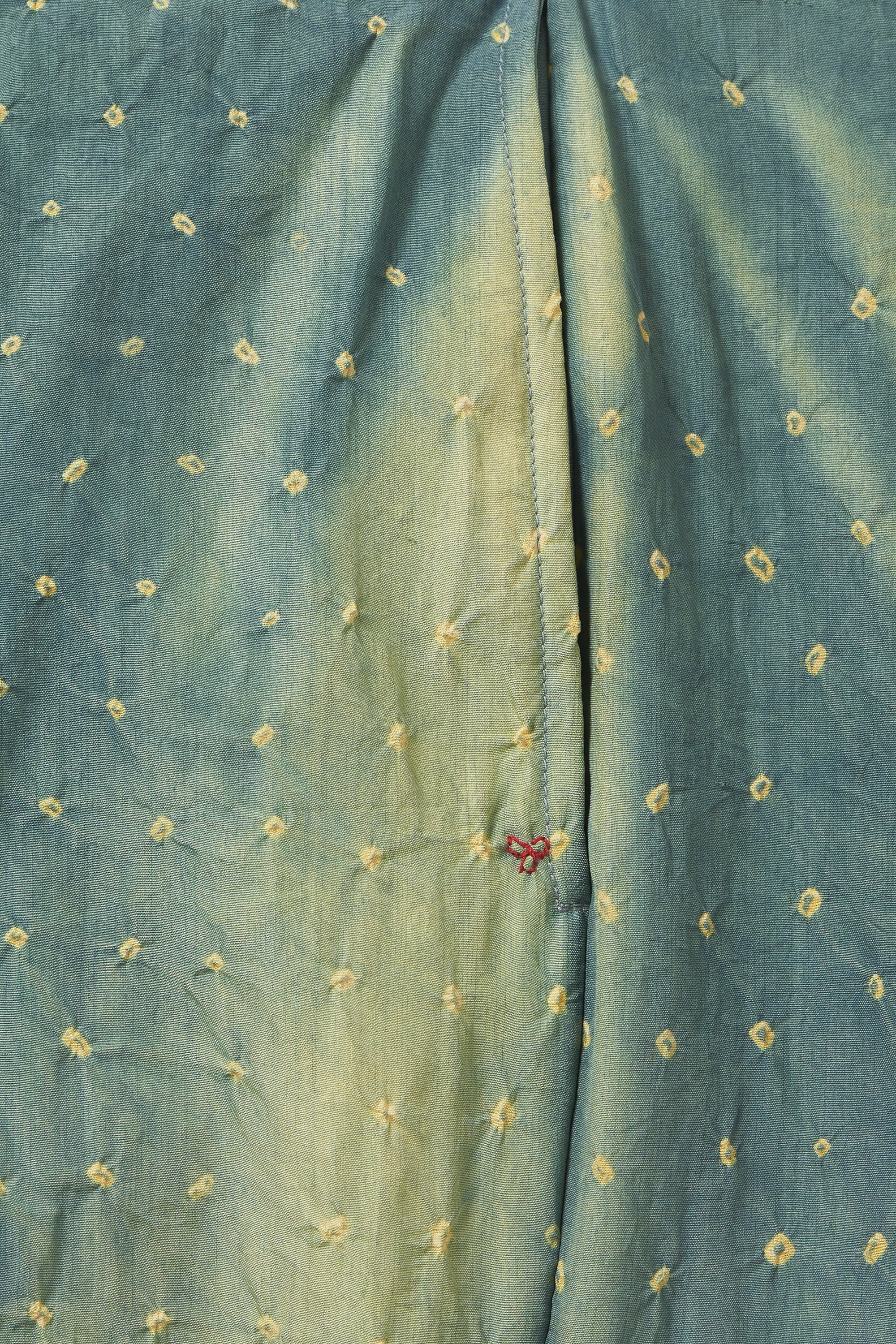 OLIVE GREEN SILK PANT WITH BANDHANI