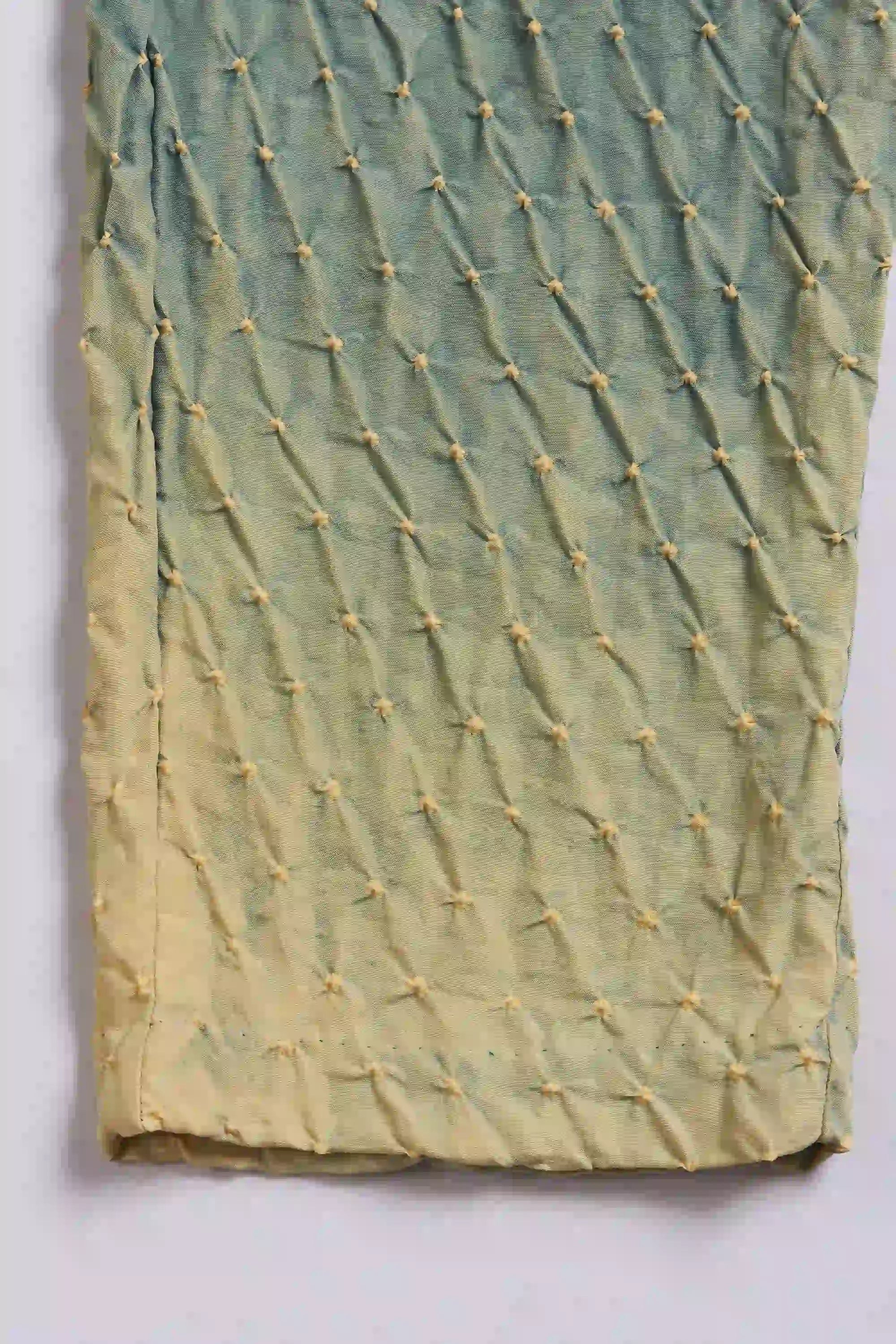 Olive Green Silk Trouser With Bandhani
