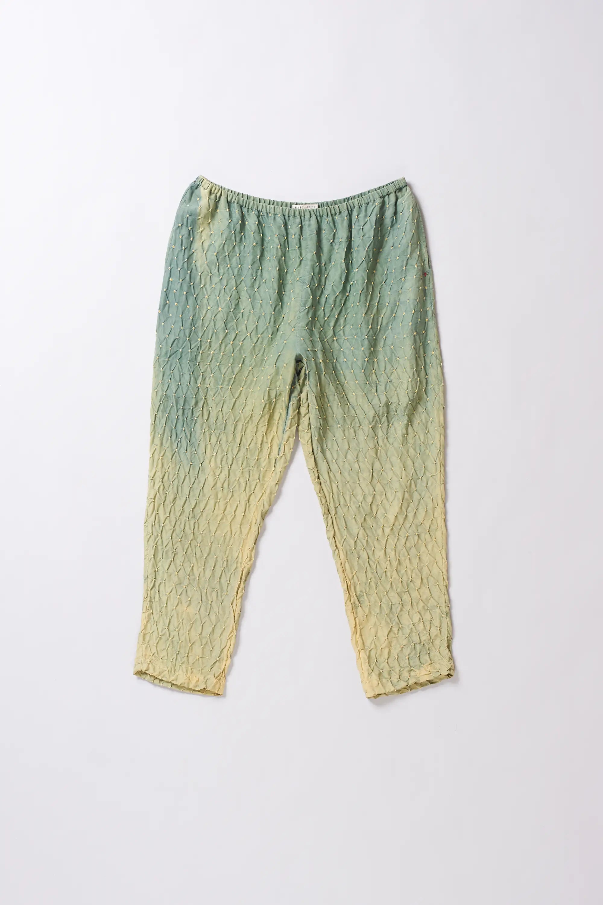 Olive Green Silk Trouser With Bandhani