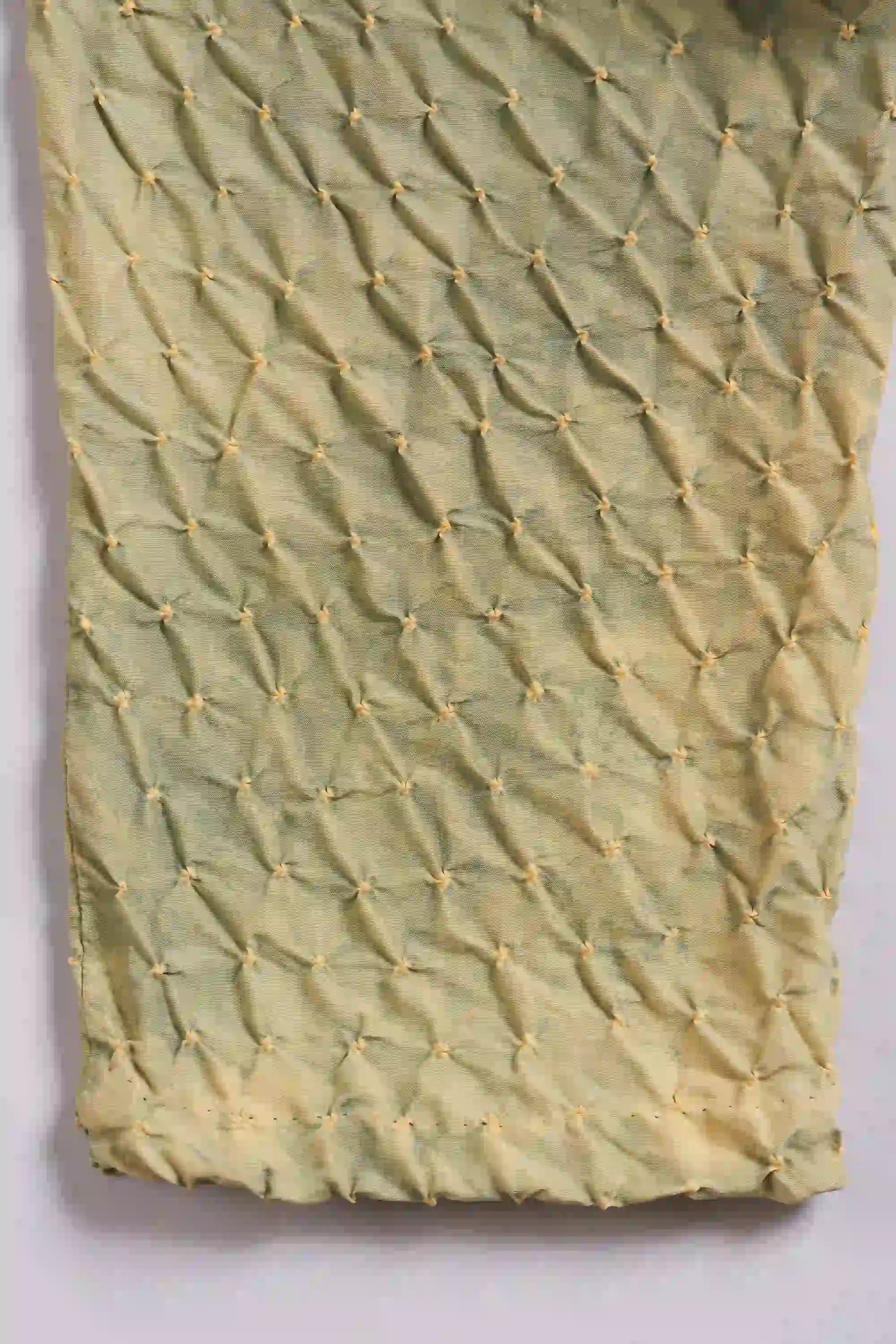 Olive Green Silk Trouser With Bandhani