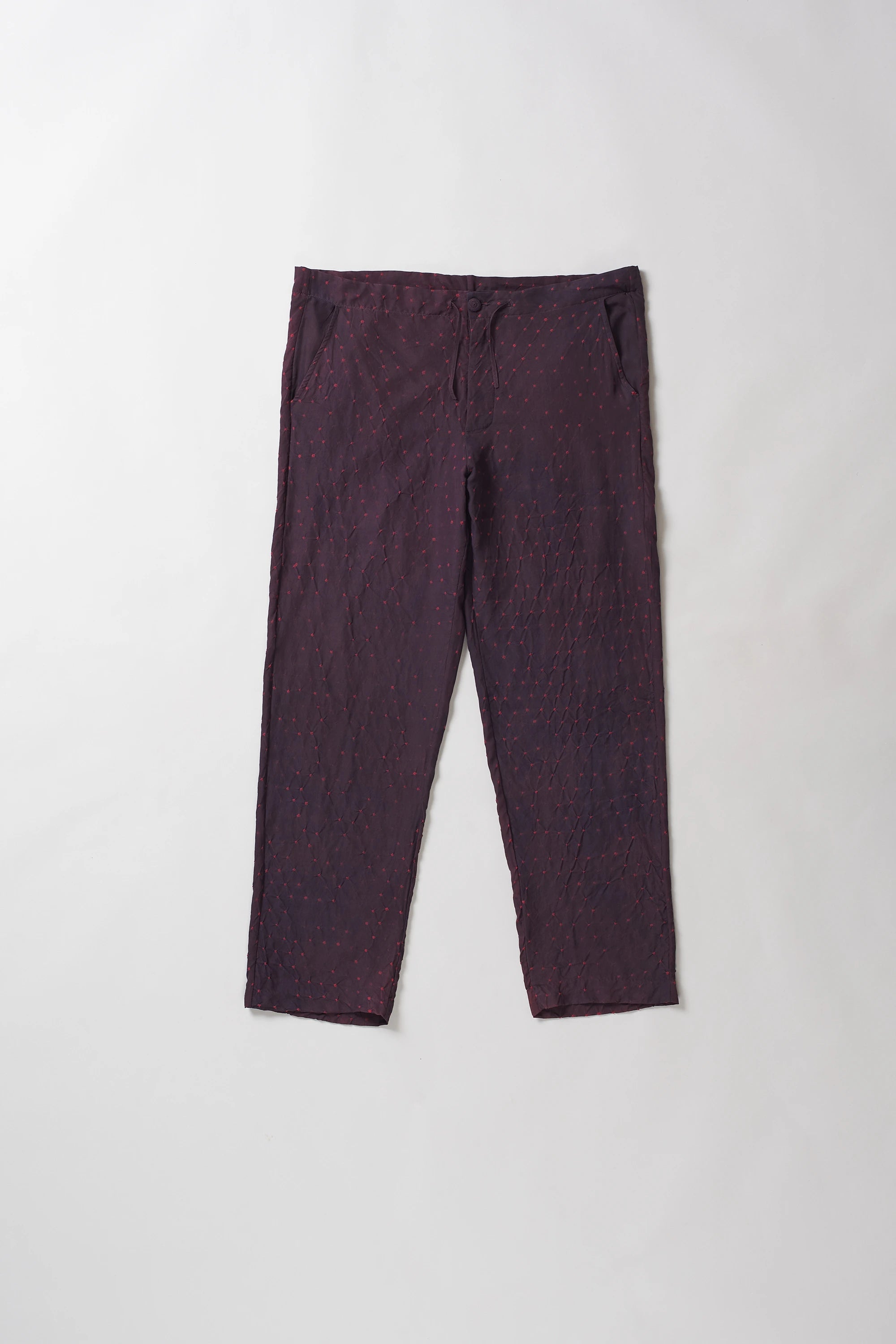 Bandhani Pant in Purple Red