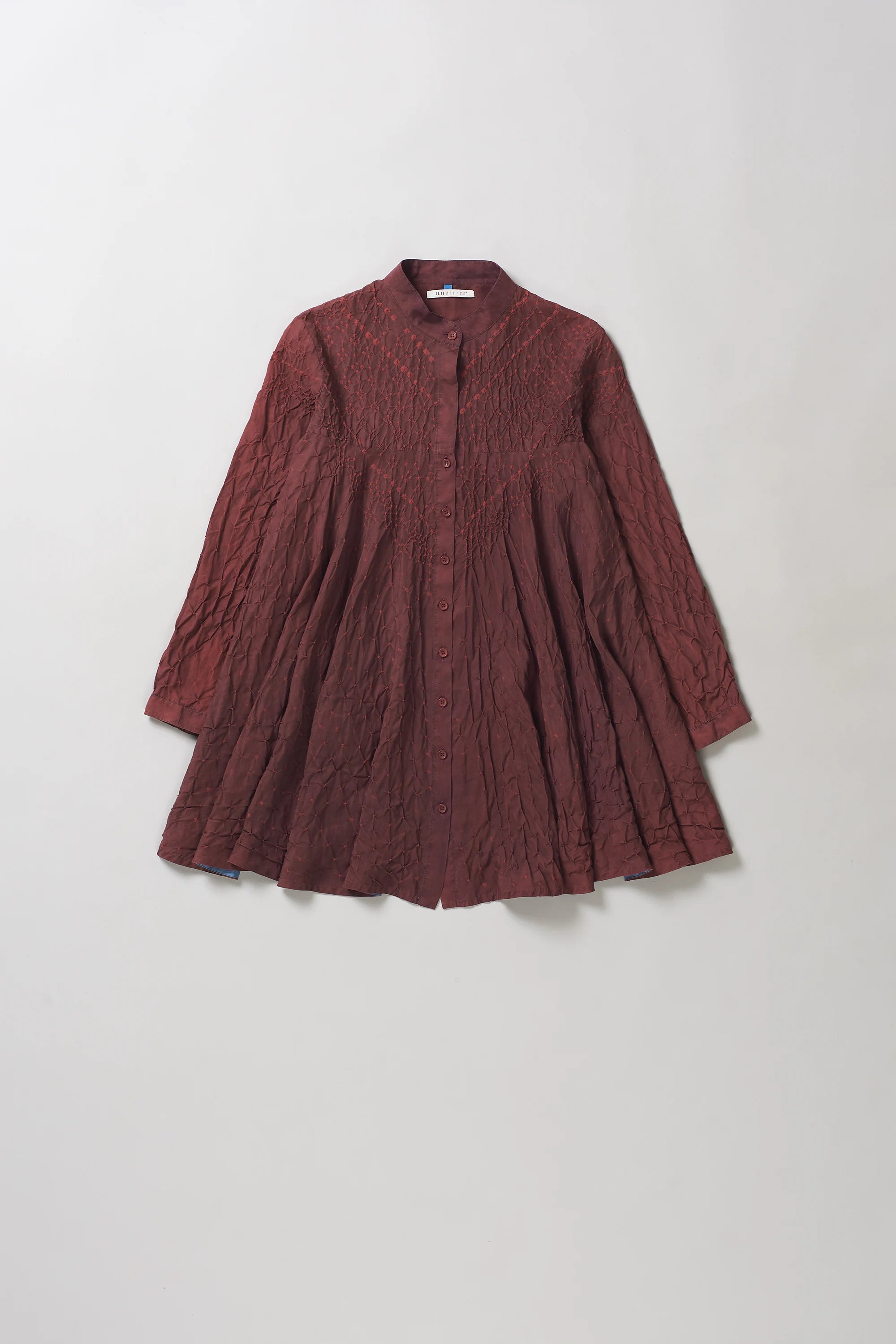 Silk Bandhani Shirt in Madder Violet