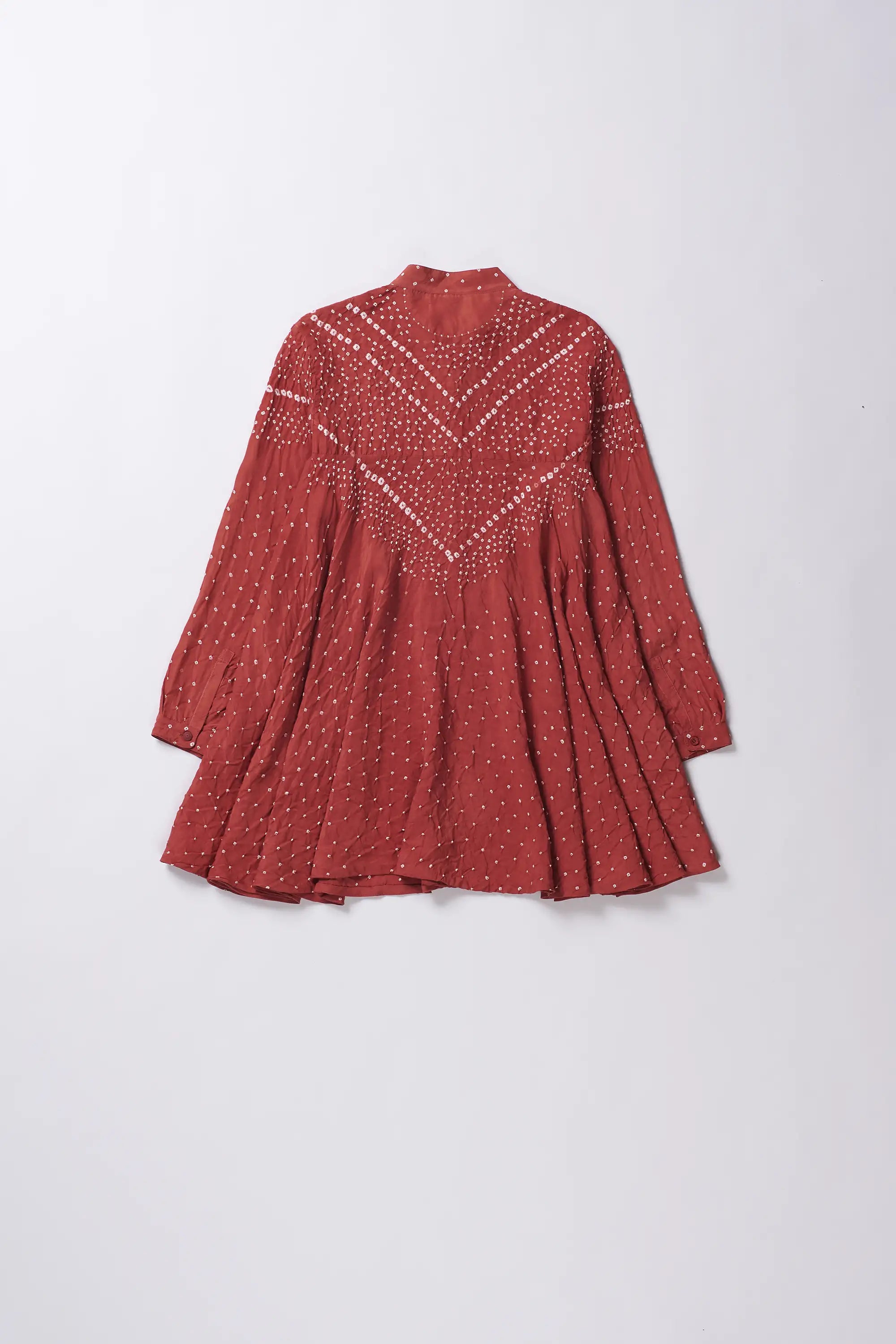 Silk Bandhani Shirt in Red