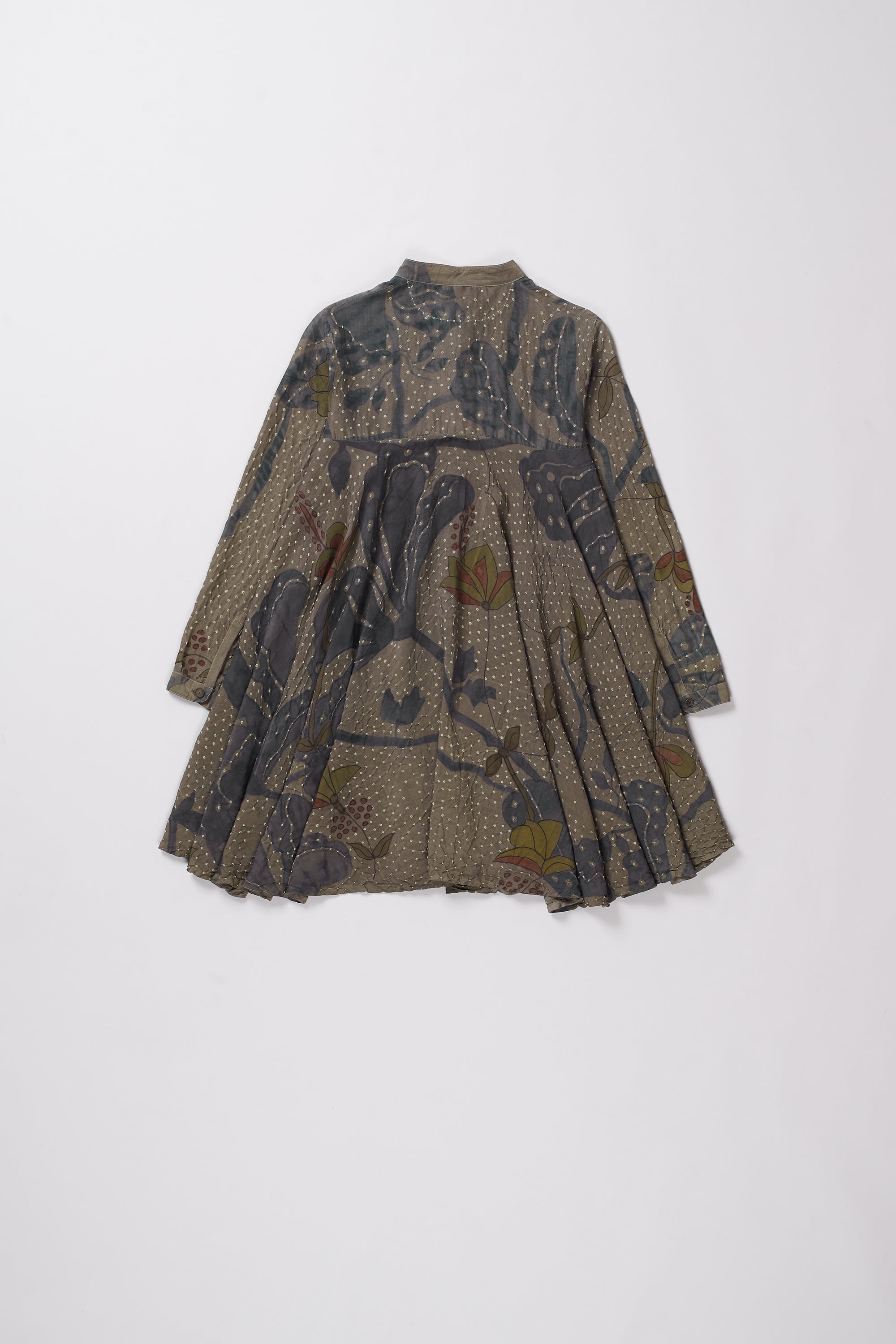 BROWN HAND PAINT AND BANDHANI WOMEN SHIRT