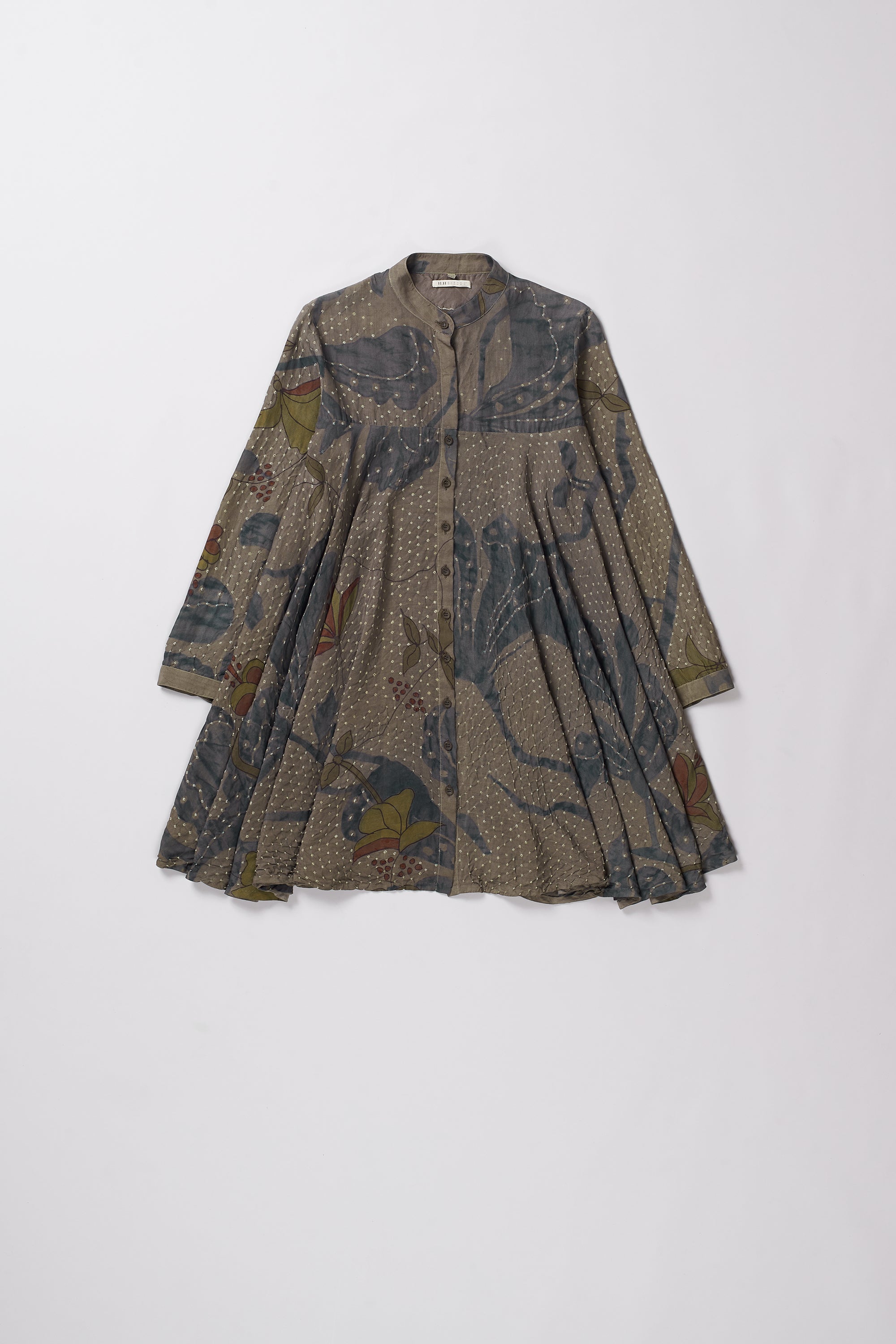 BROWN HAND PAINT AND BANDHANI WOMEN SHIRT