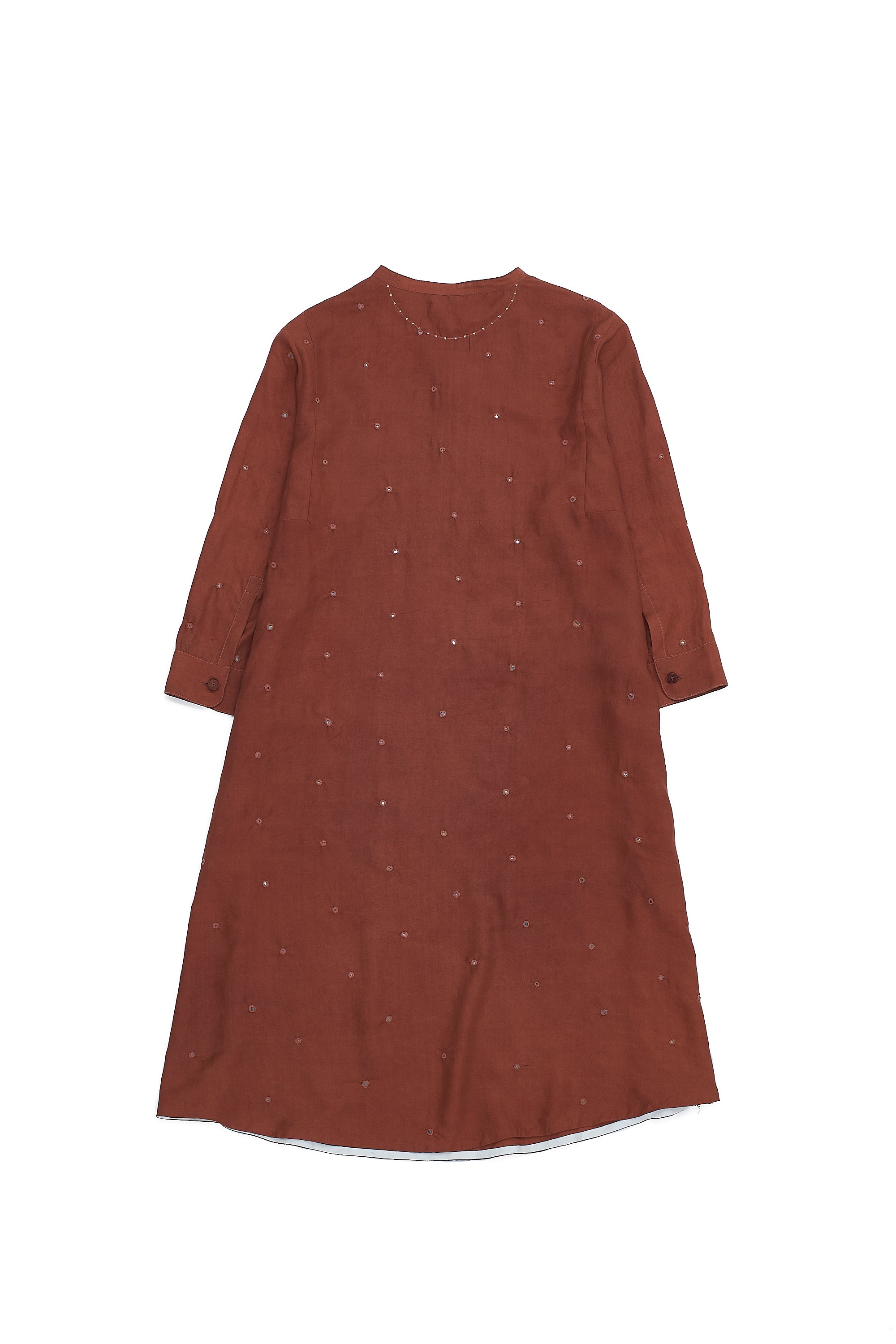 MIRROR WORK BRICK RED KURTA