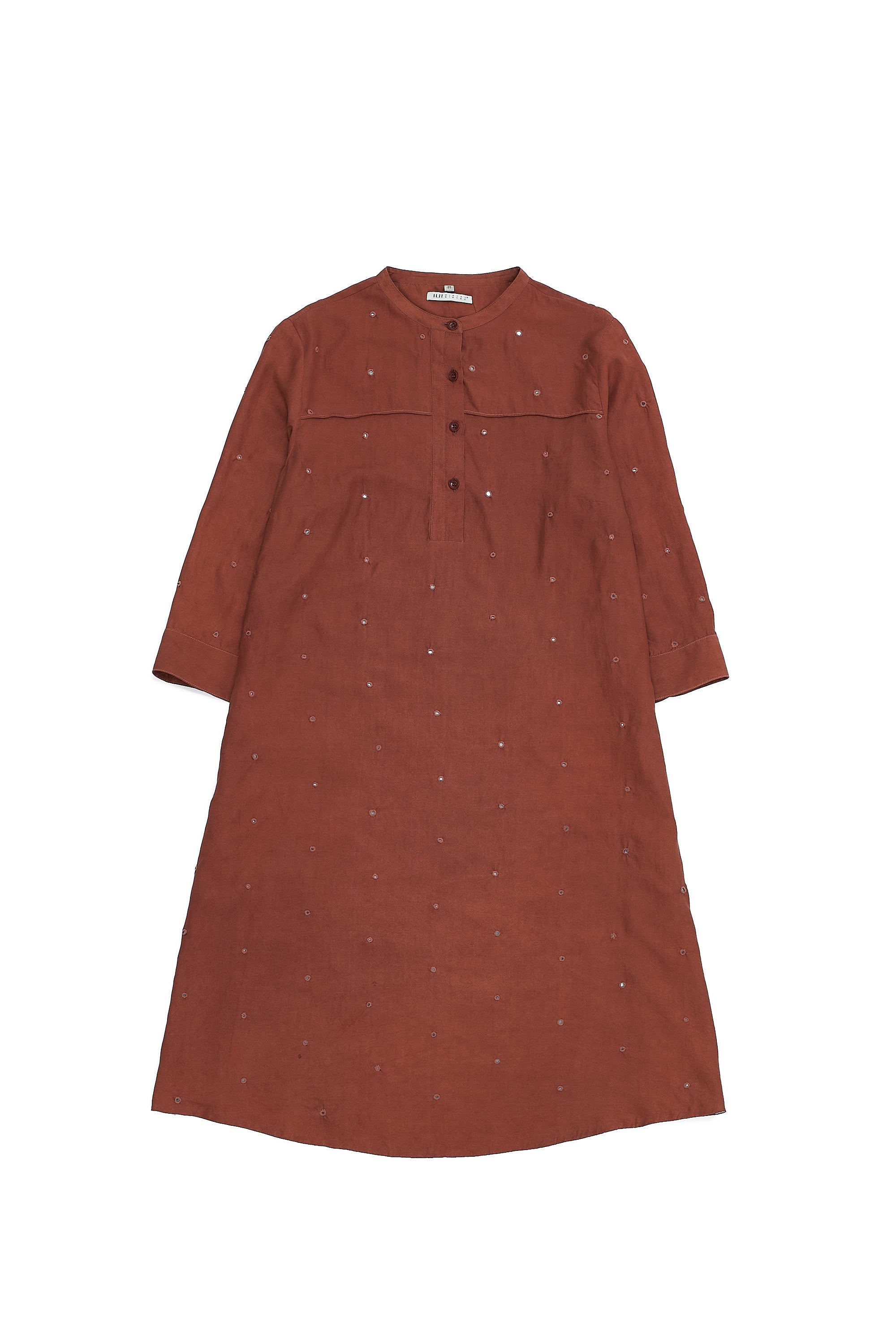 MIRROR WORK BRICK RED KURTA