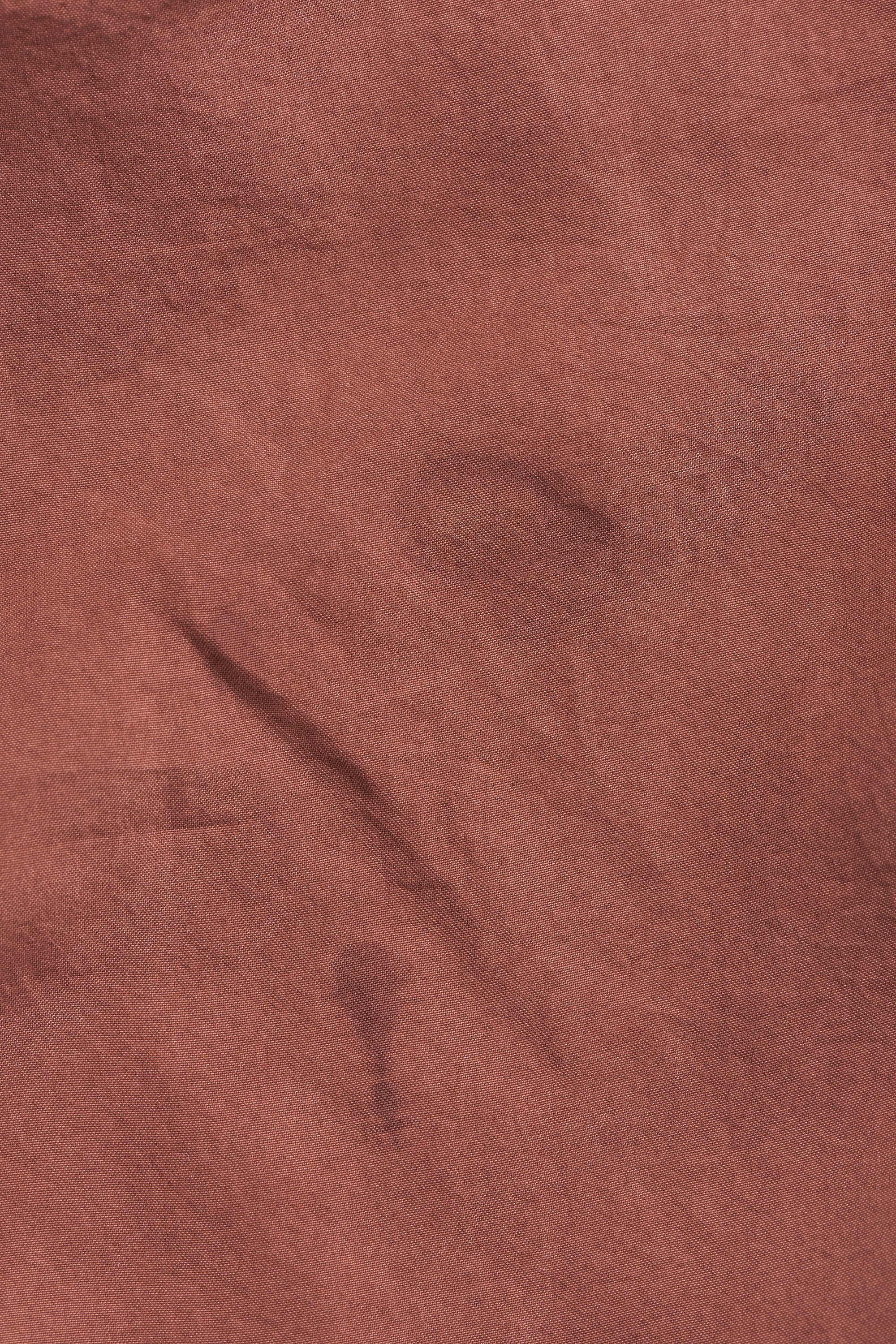 BRICK RED MIRROR WORK SILK ELASTIC PANTS