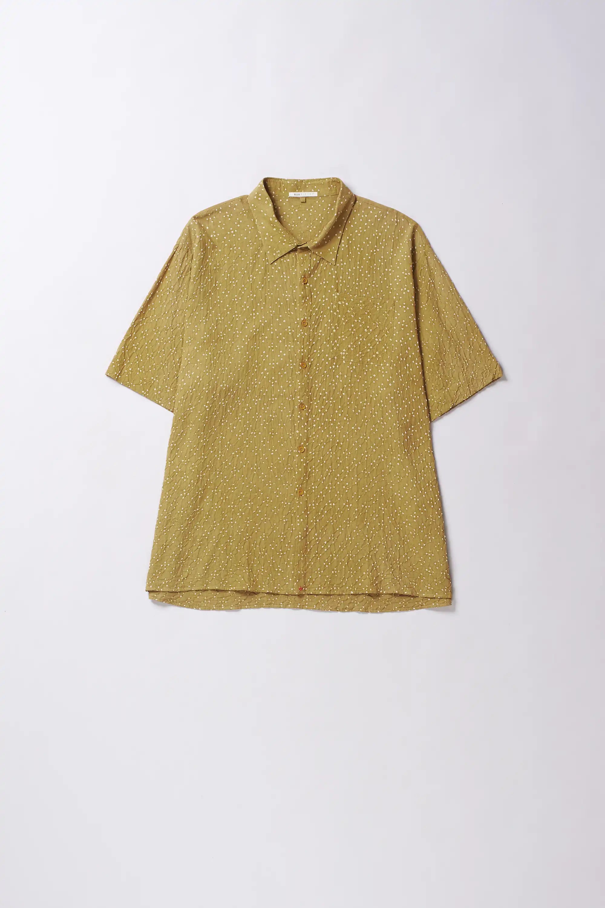 Flaxen Yellow Bandhani Shirt