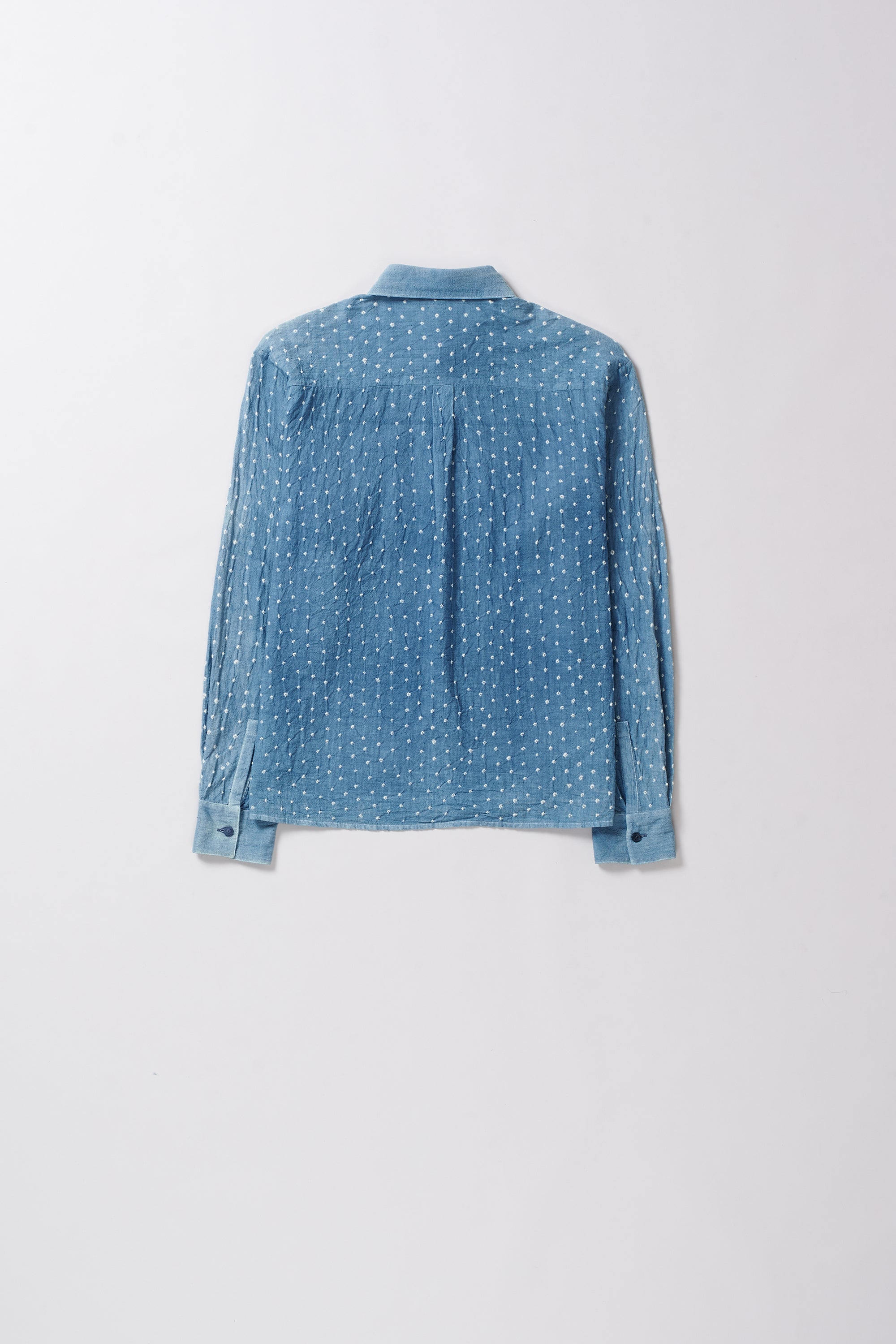LIGHT INDIGO ORGANIC COTTON BANDHANI SHIRT
