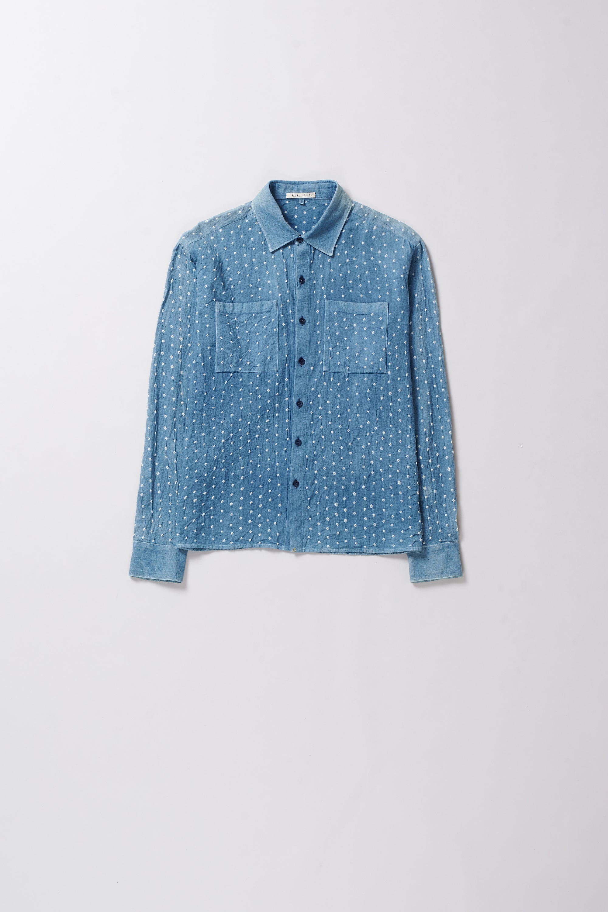 LIGHT INDIGO ORGANIC COTTON BANDHANI SHIRT