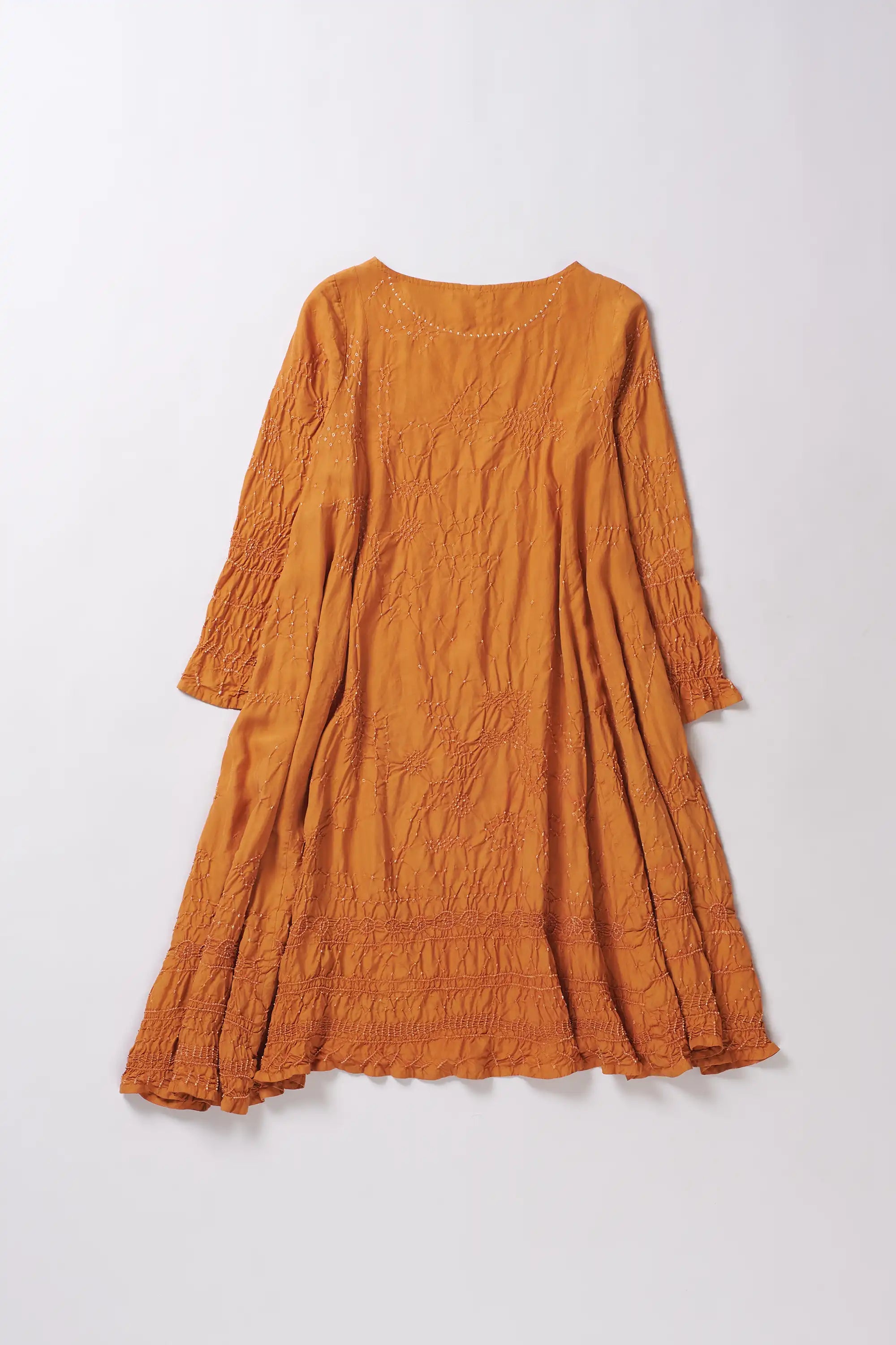 Bandhani Dress Sunset Orange