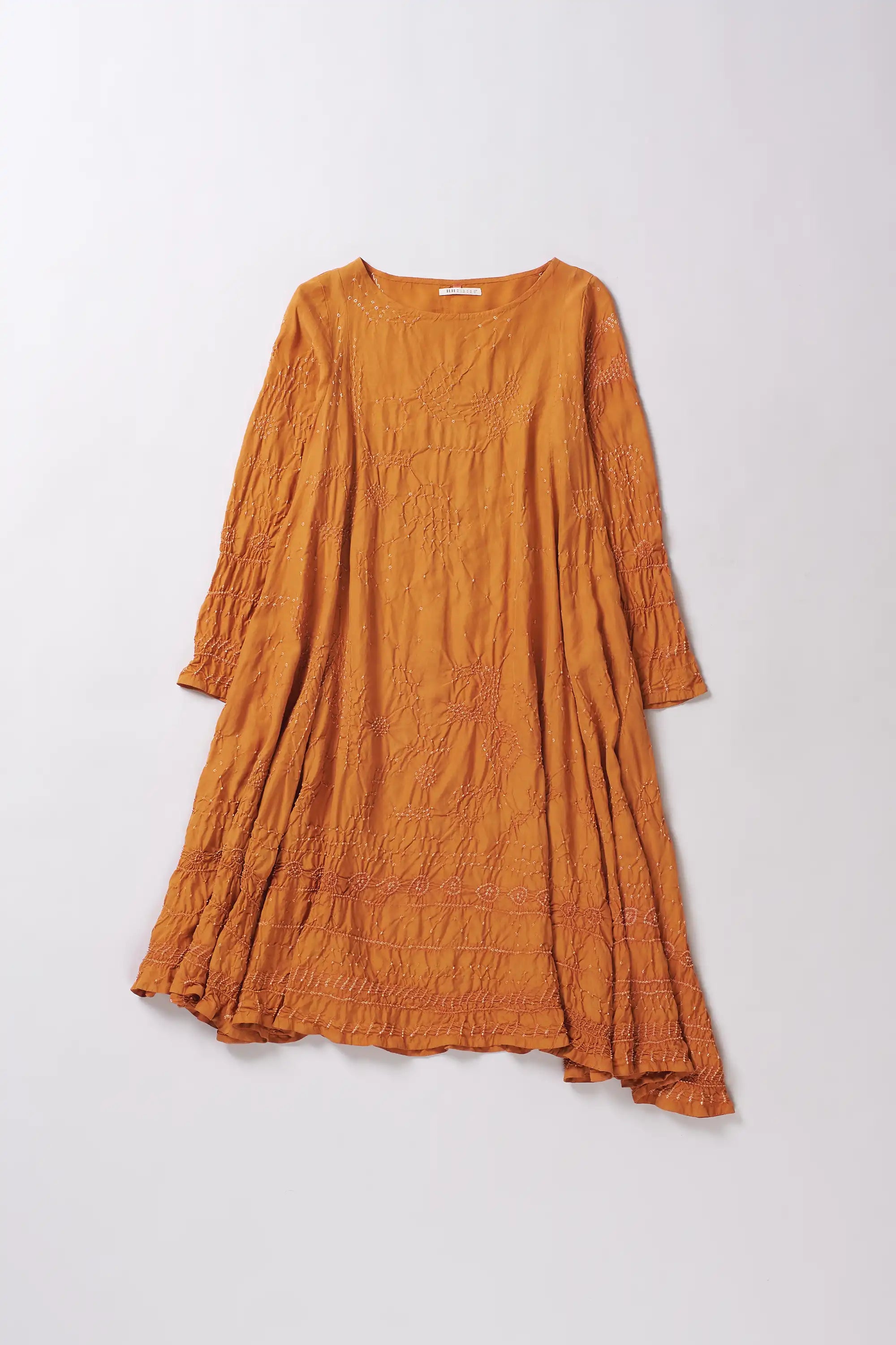 Bandhani Dress Sunset Orange
