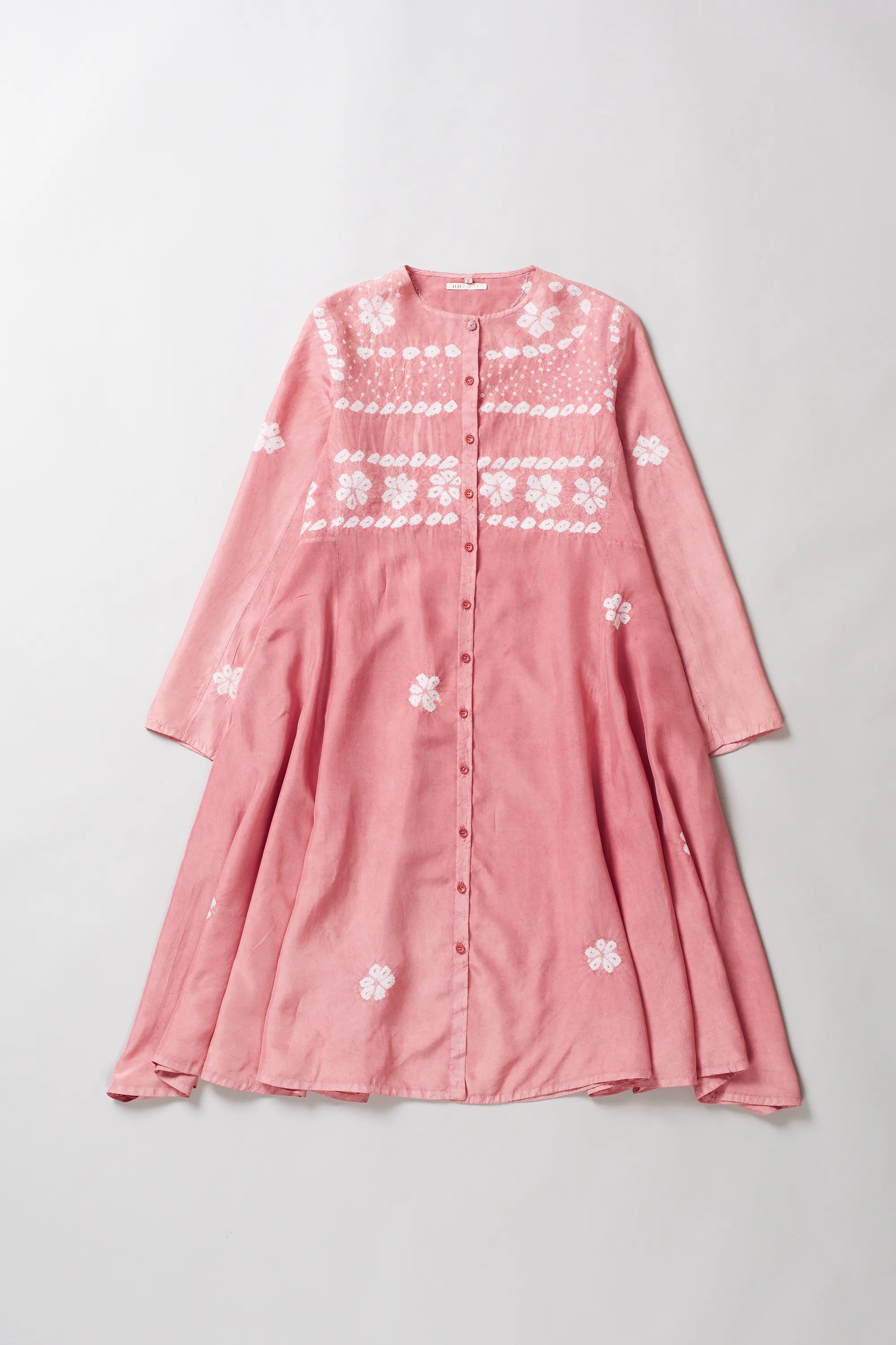 Pink Wood Bandhani Dress