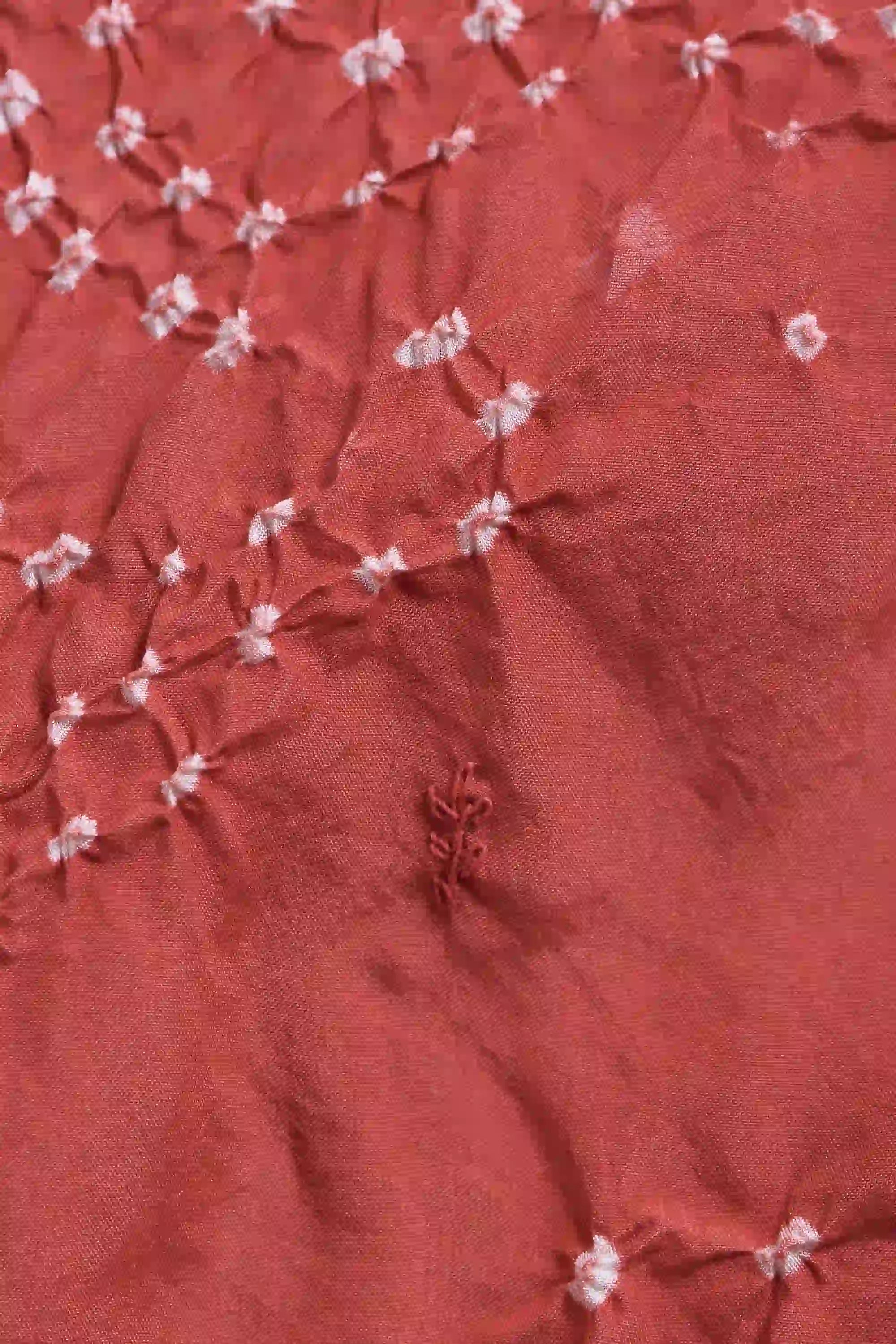 Pink Wood Silk Bandhani Women Dress