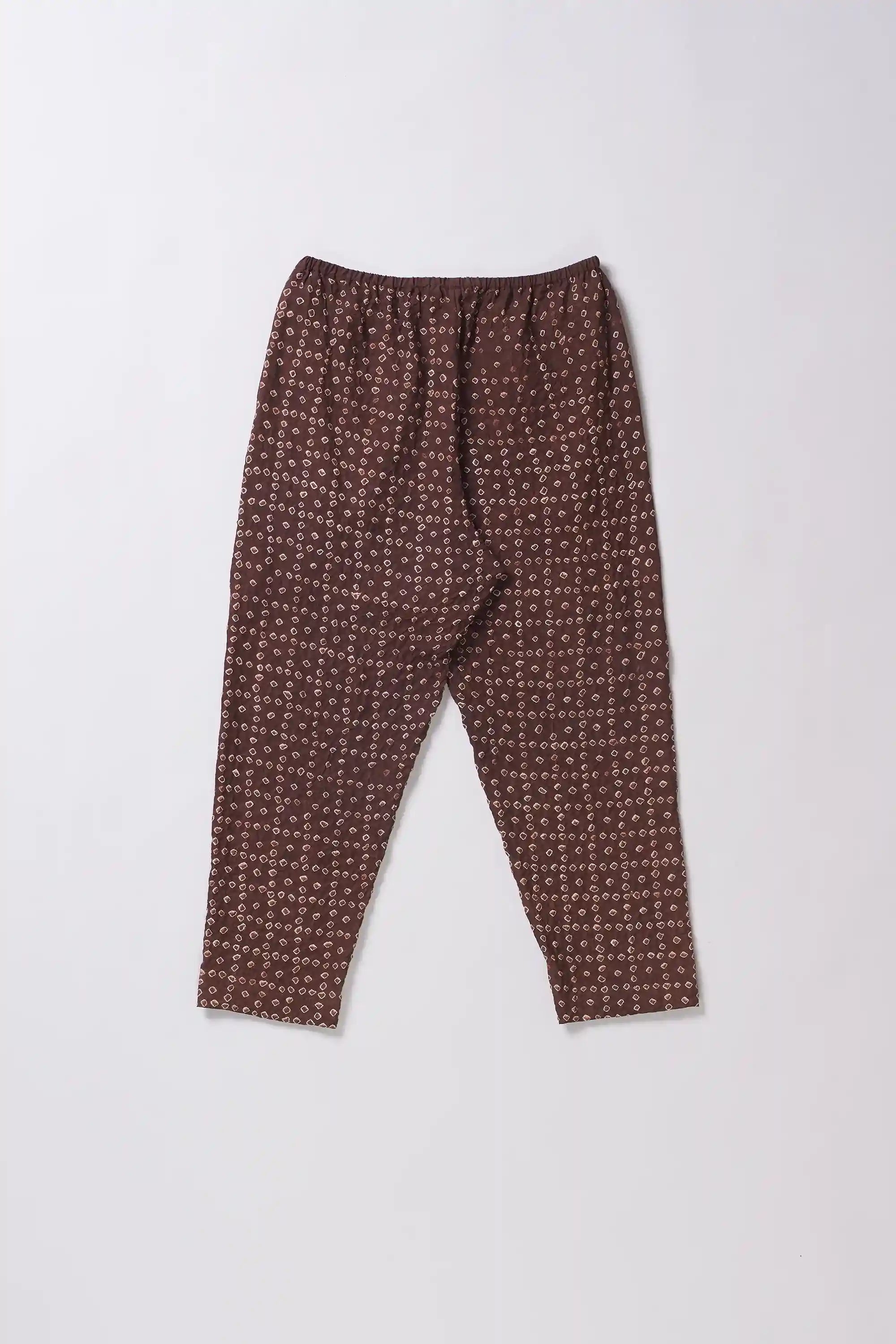 Burnt Umber Silk Bandhani Pant
