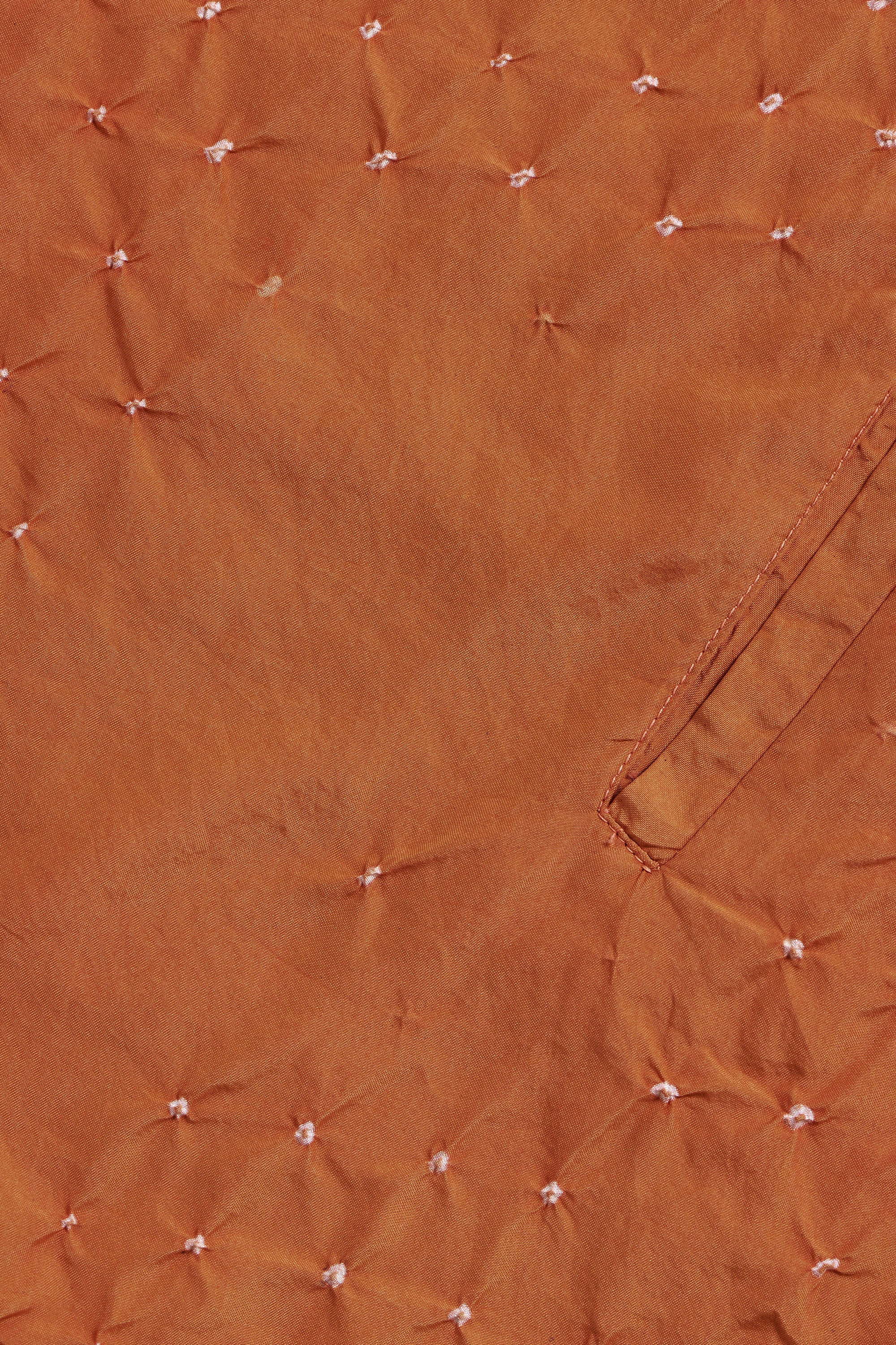 ORANGE RUST BANDHANI SILK SHIRT