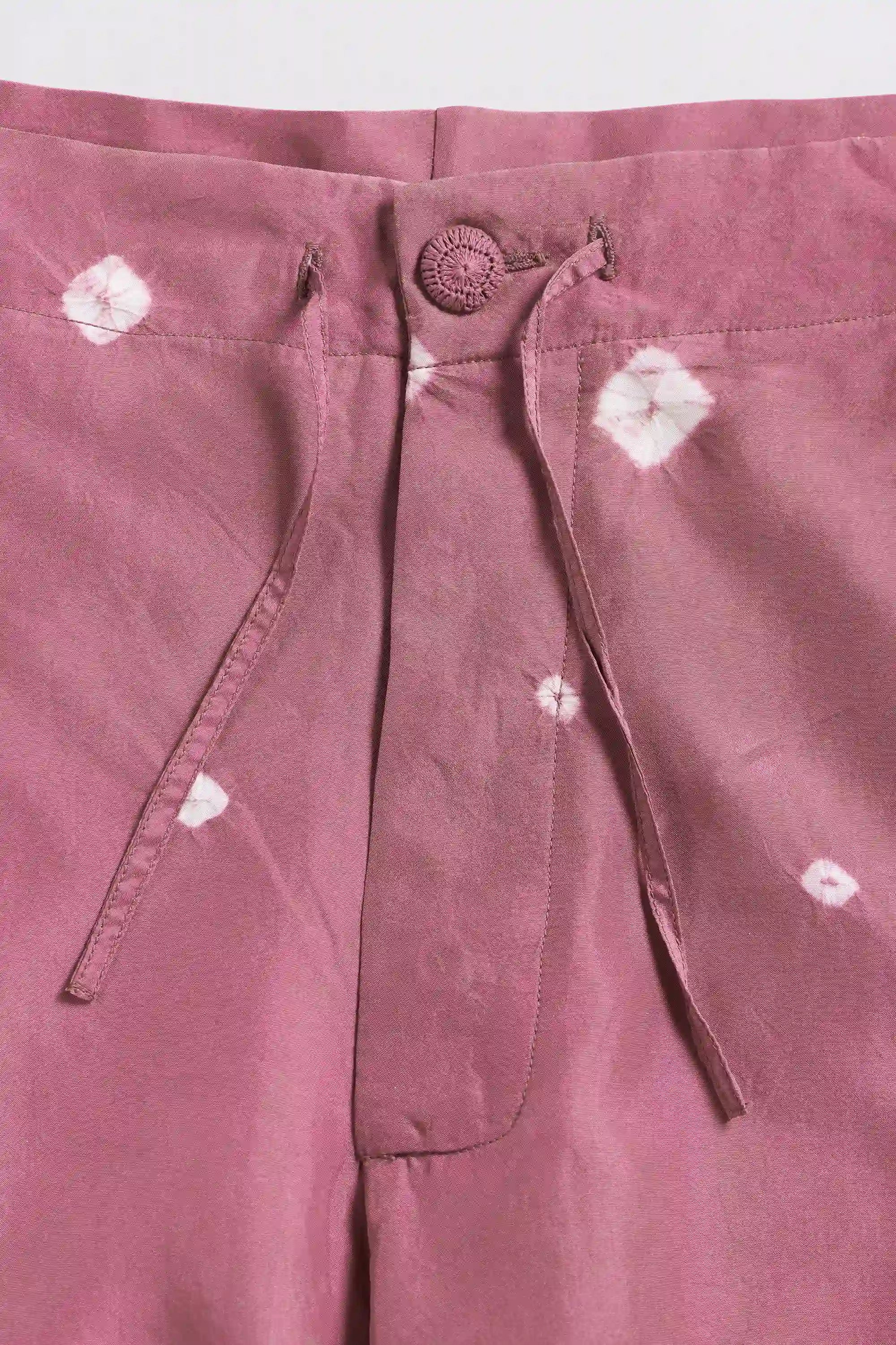 Fuschia Pink Silk Bandhani Pants