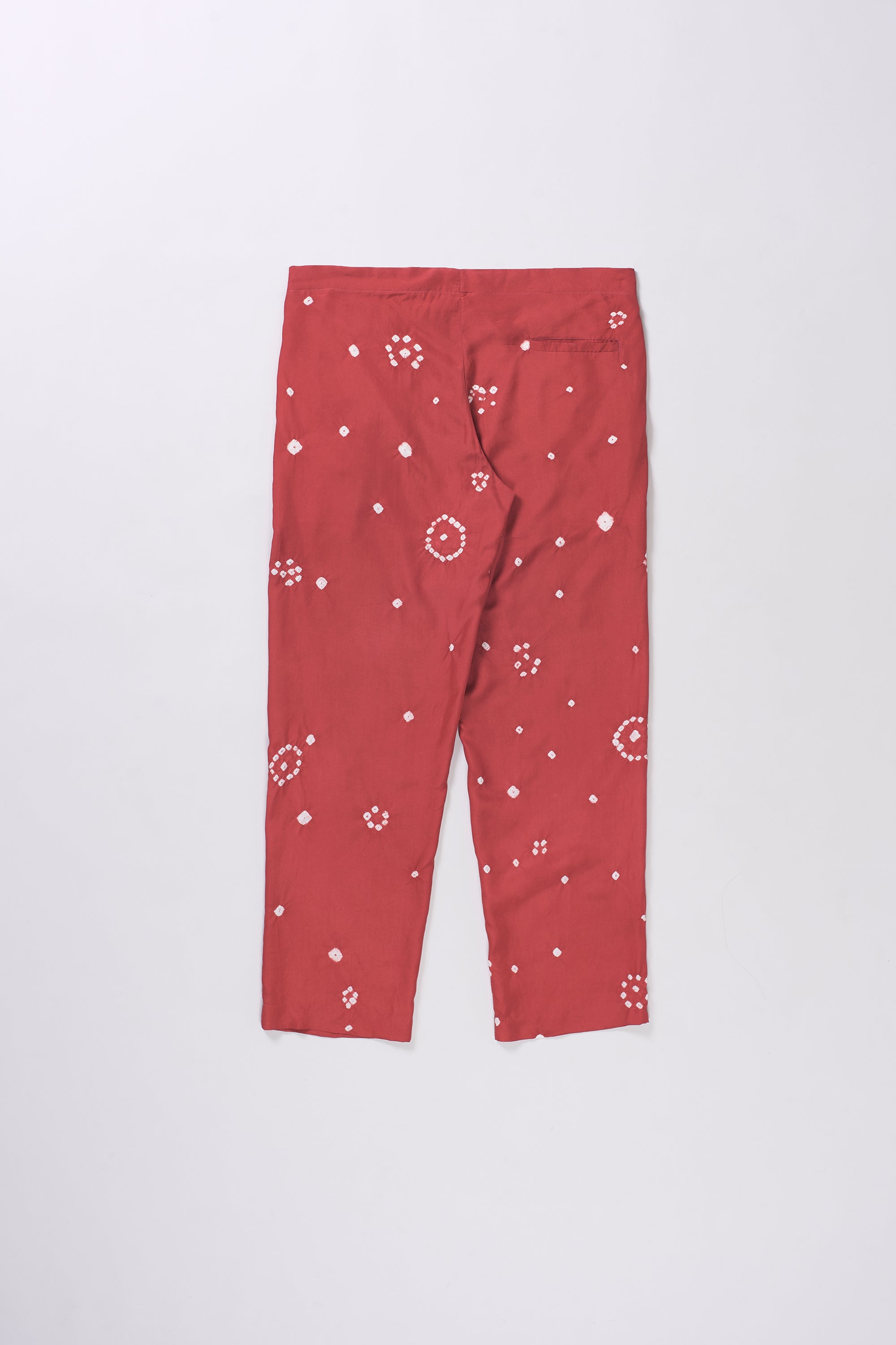 RED SILK BANDHANI PANTS