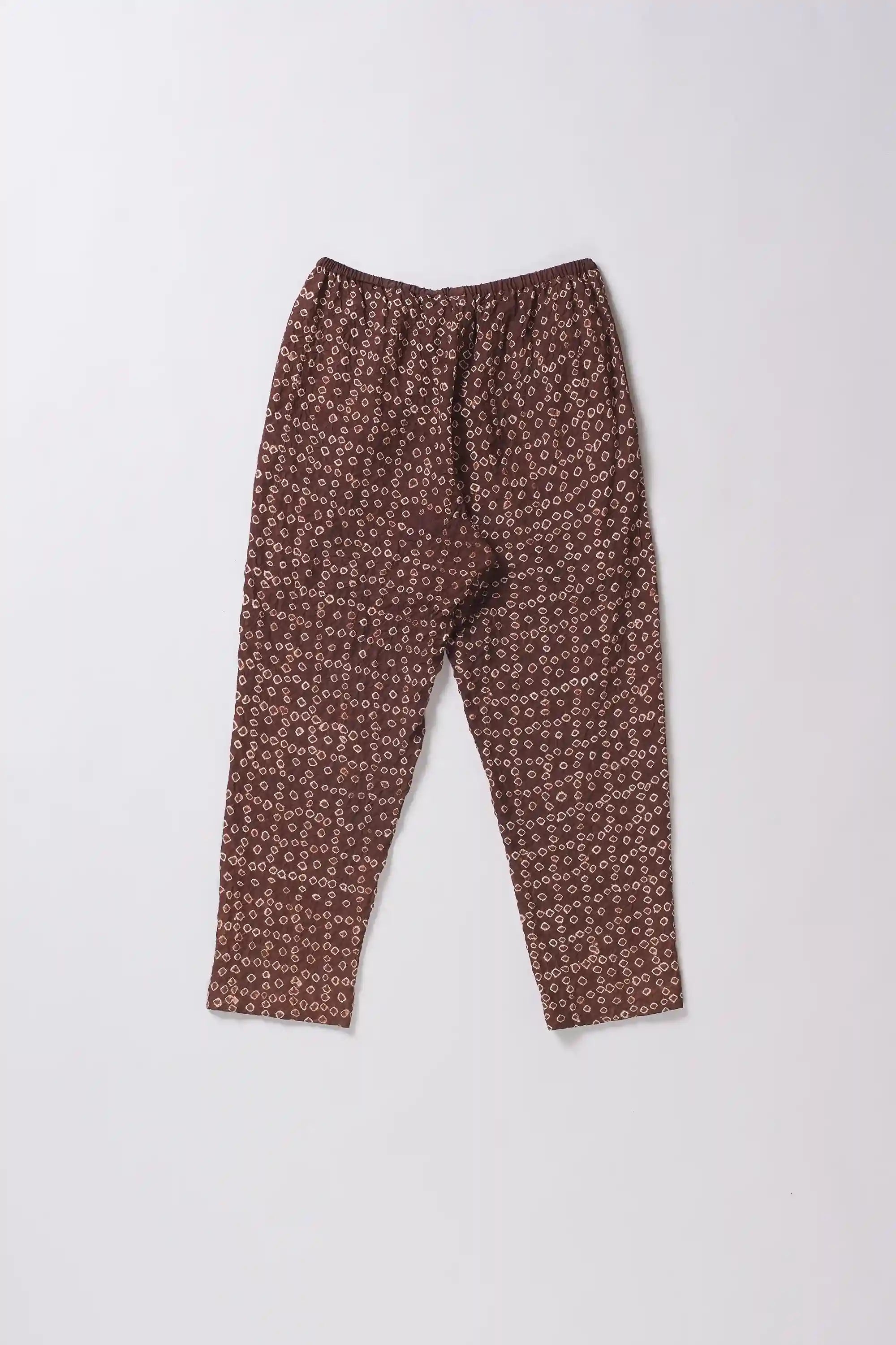 Burnt Umber Silk Bandhani Pant