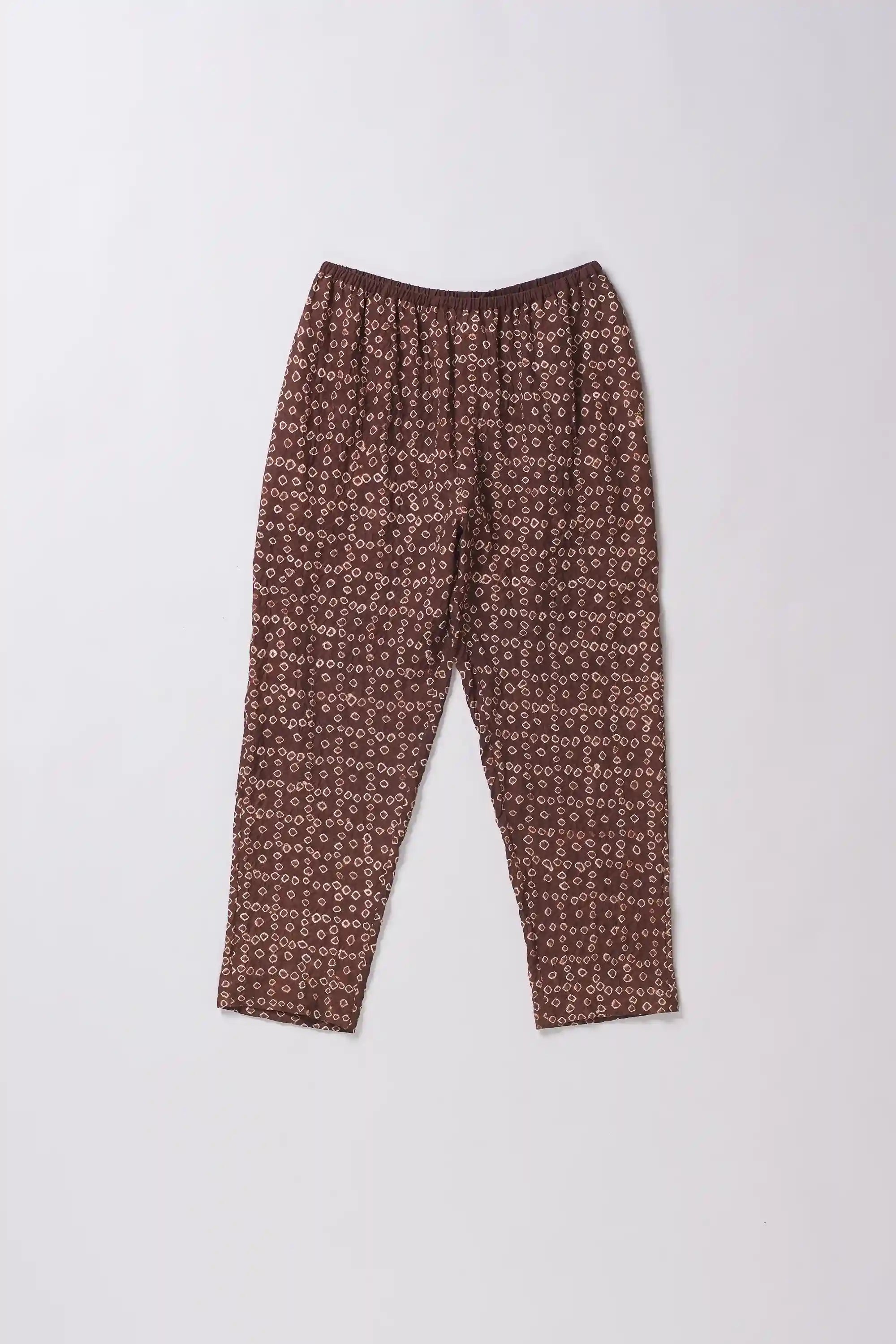Burnt Umber Silk Bandhani Pant