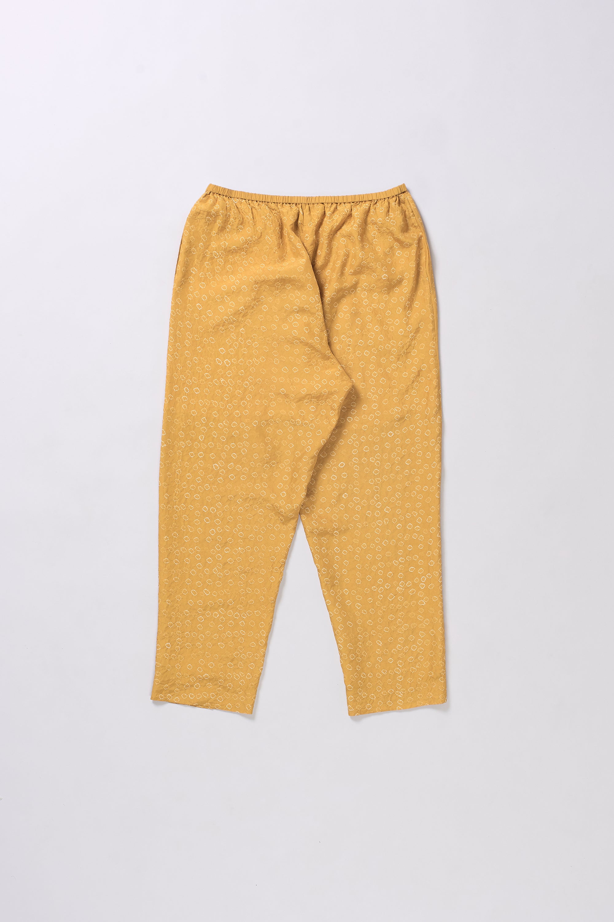 OCHER YELLOW SILK BANDHANI PANT