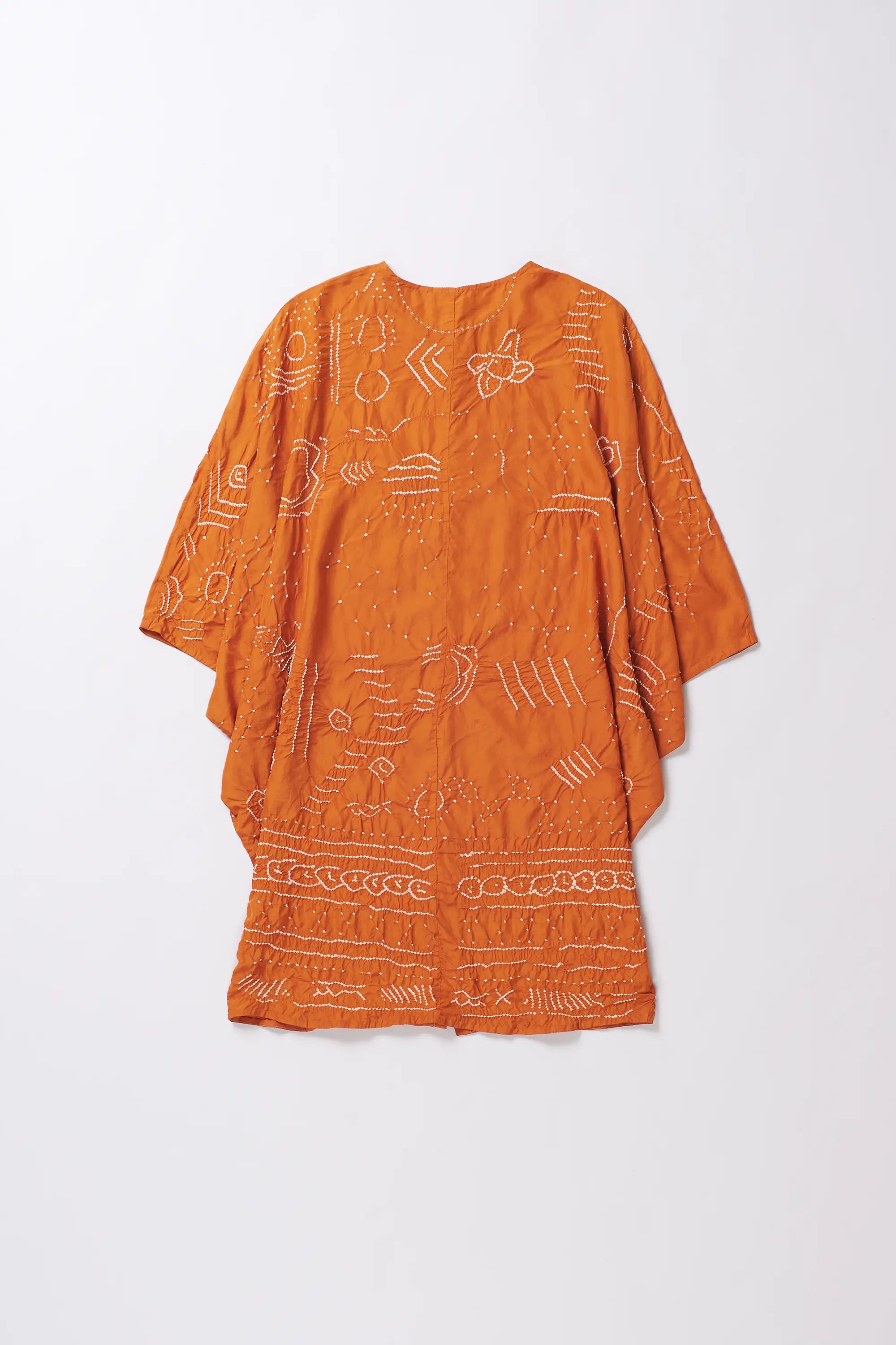 Sunset Orange Bandhani Silk Dress