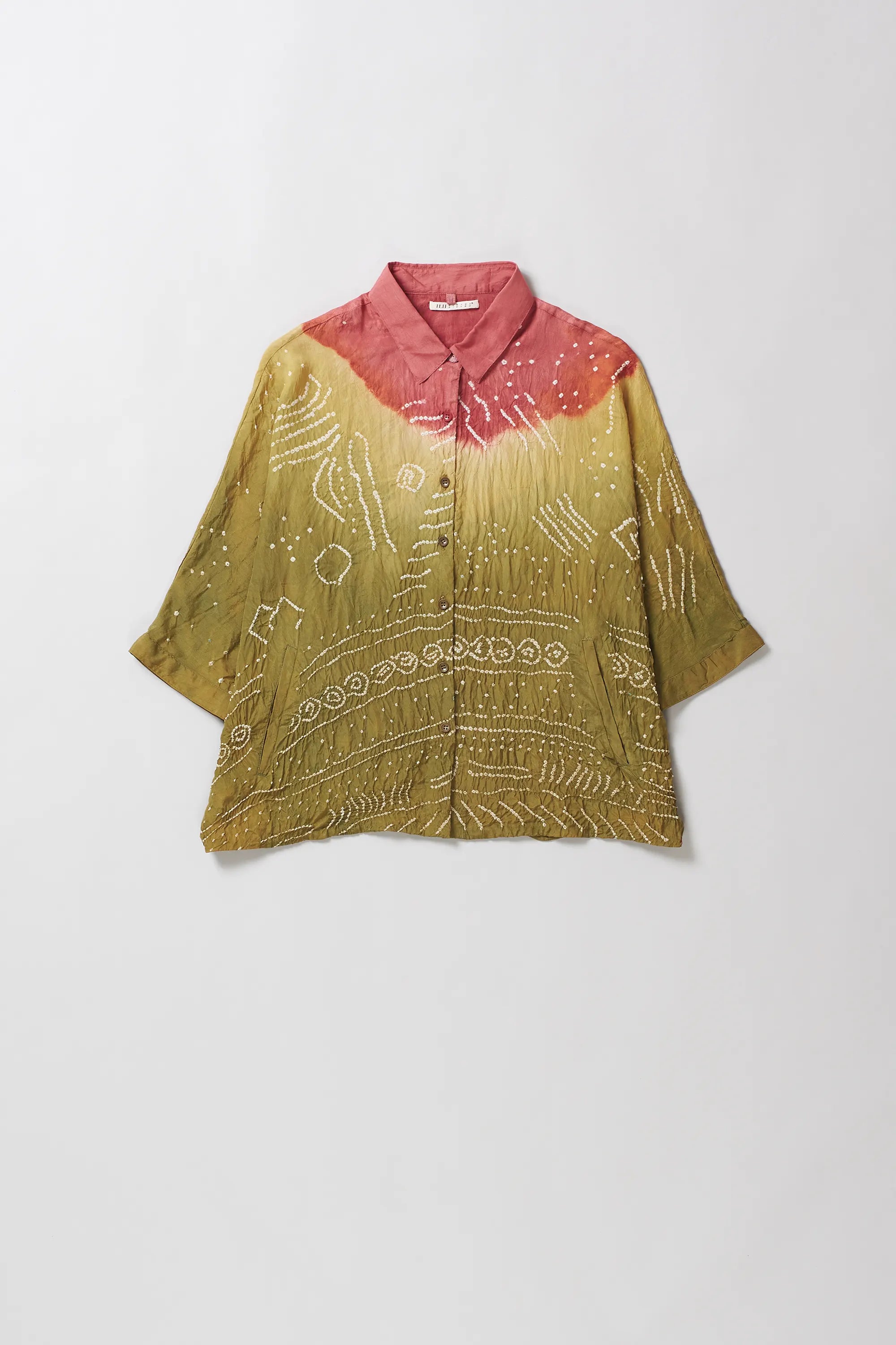 Multi Colour Bandhani Silk Shirt