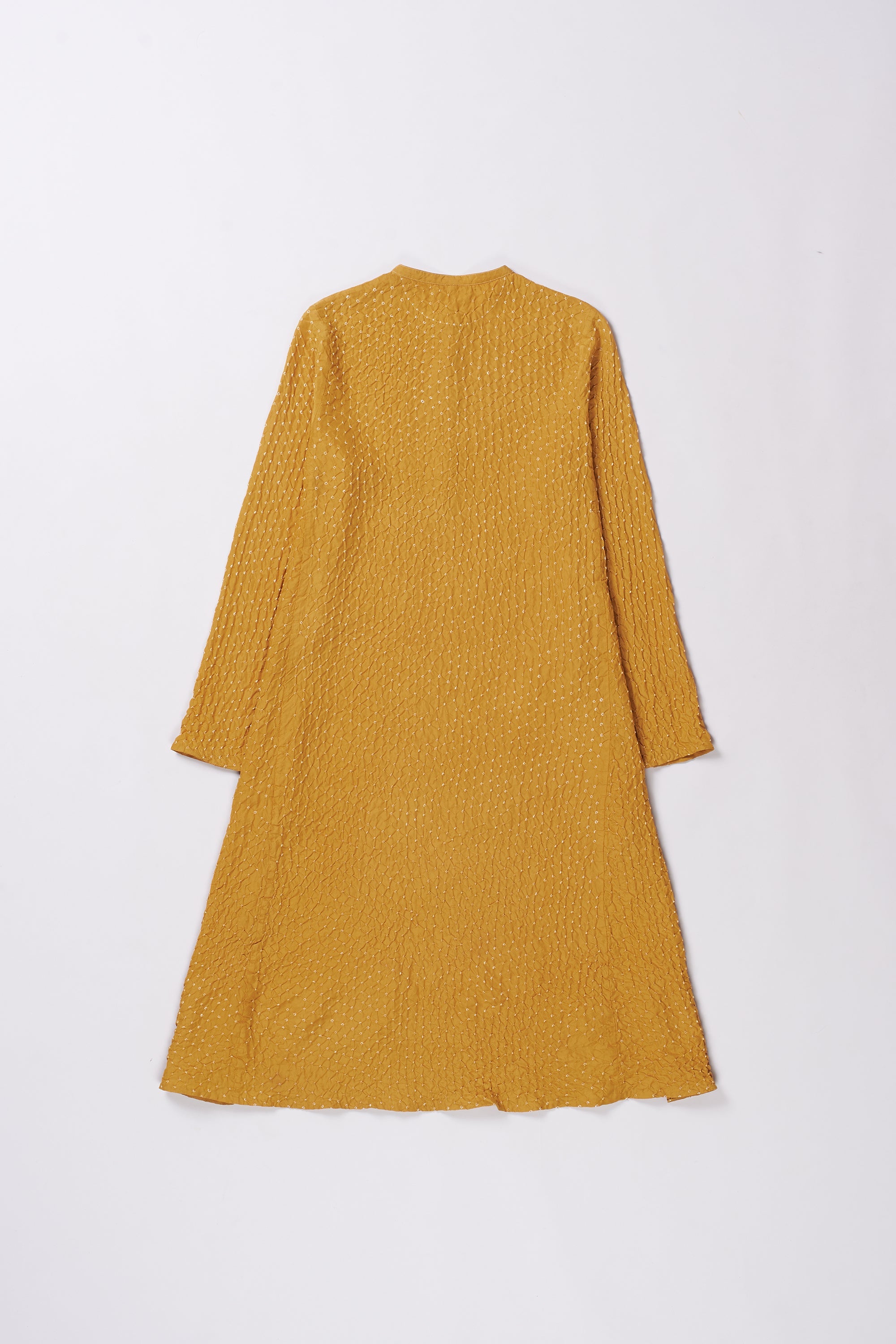 OCHER YELLOW FINE SILK DRESS