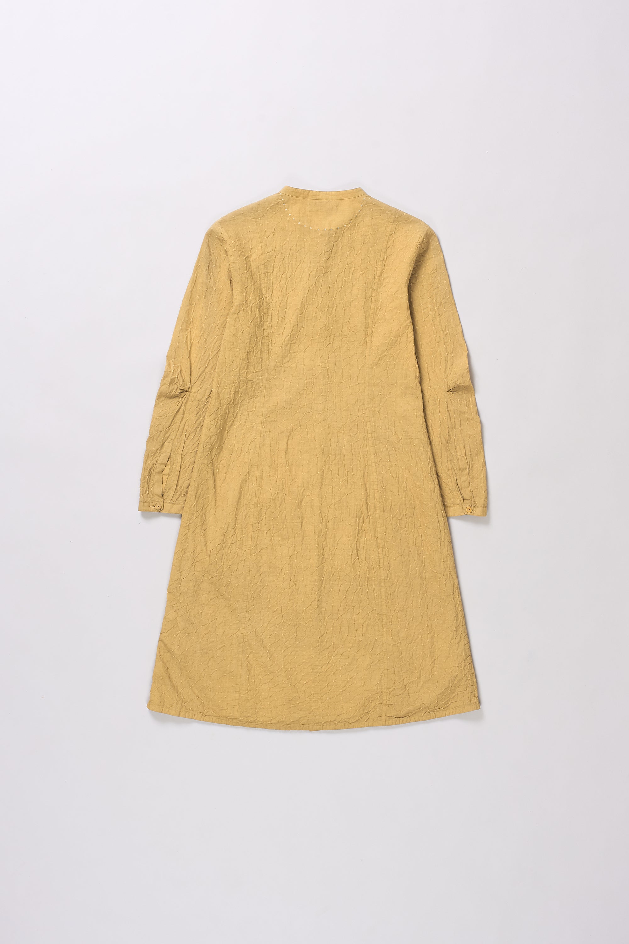 BANDHANI SHIRT DRESS IN OCHRE YELLOW