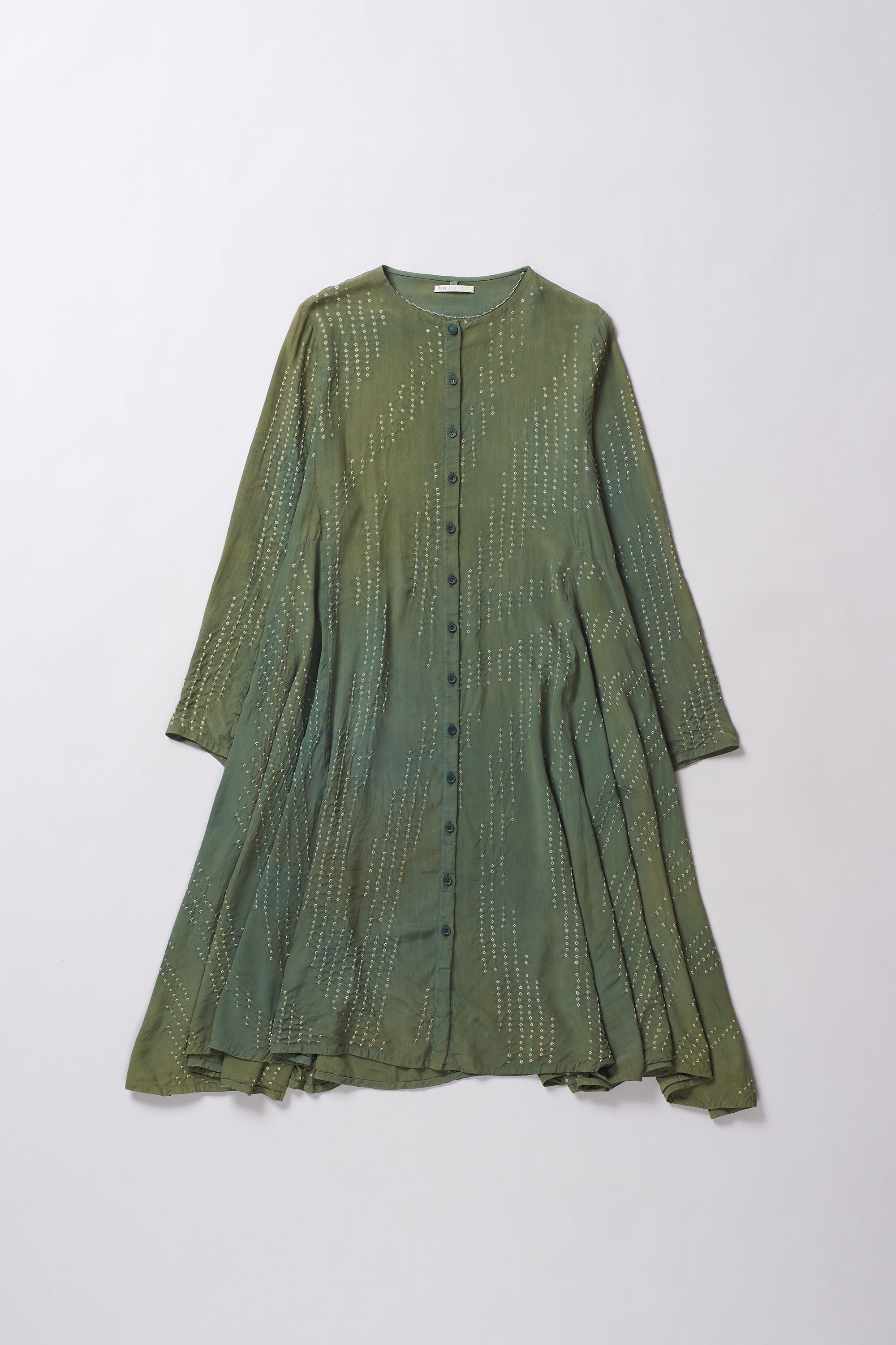 Green textured dress