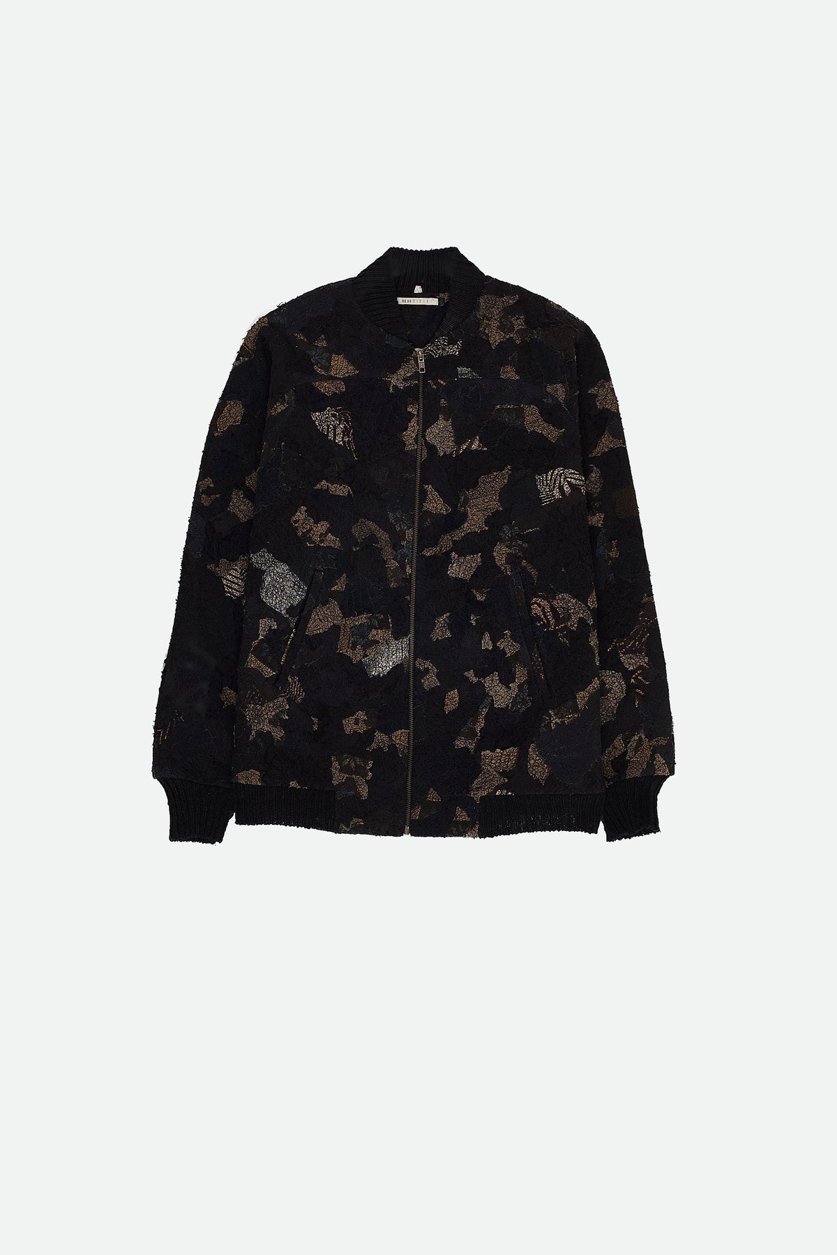 Charcoal Patchwork Bomber Jacket