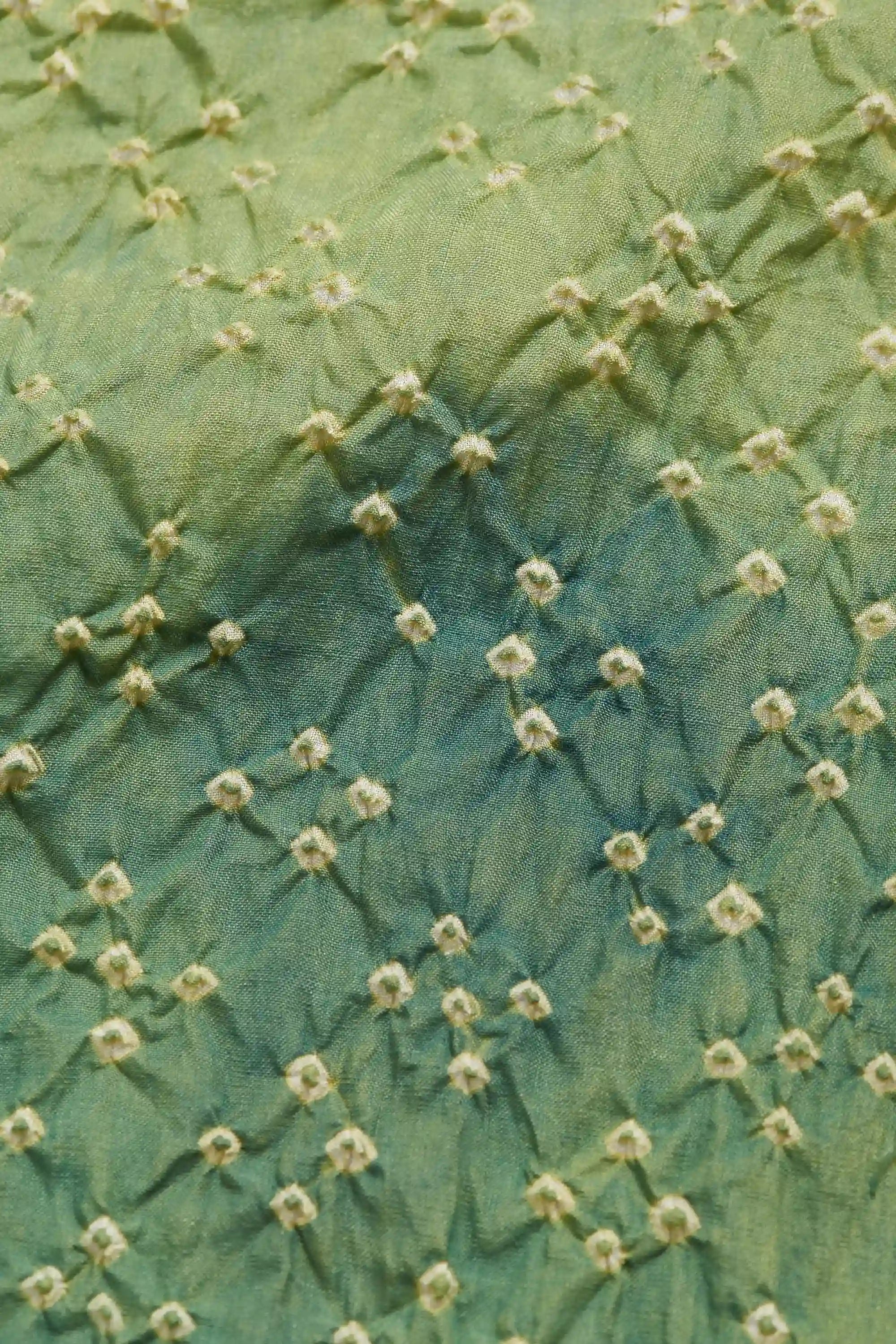 Olive Green All Over Motif Bandhani Square Scarf