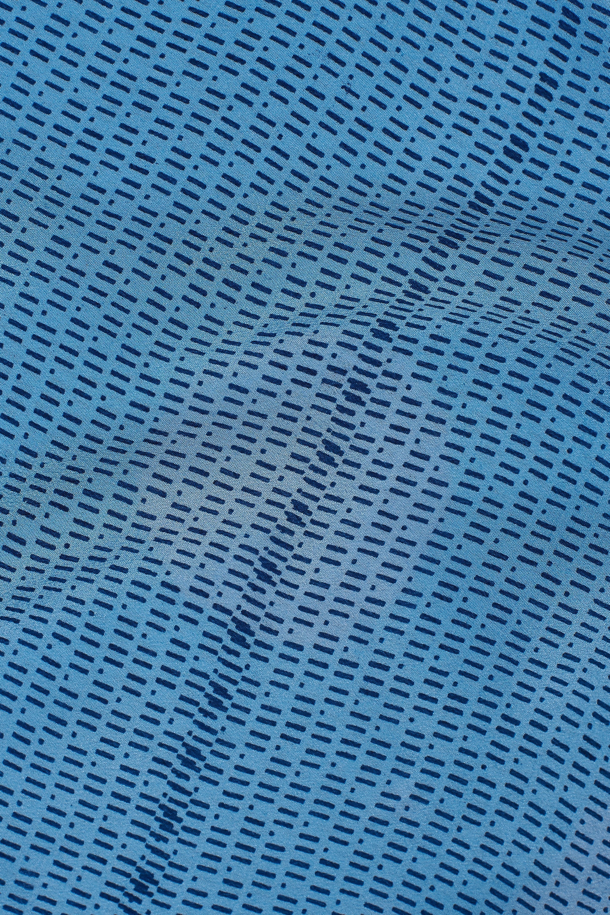 LIGHT INDIGO SILK WITH BLOCK PRINT SHIRT
